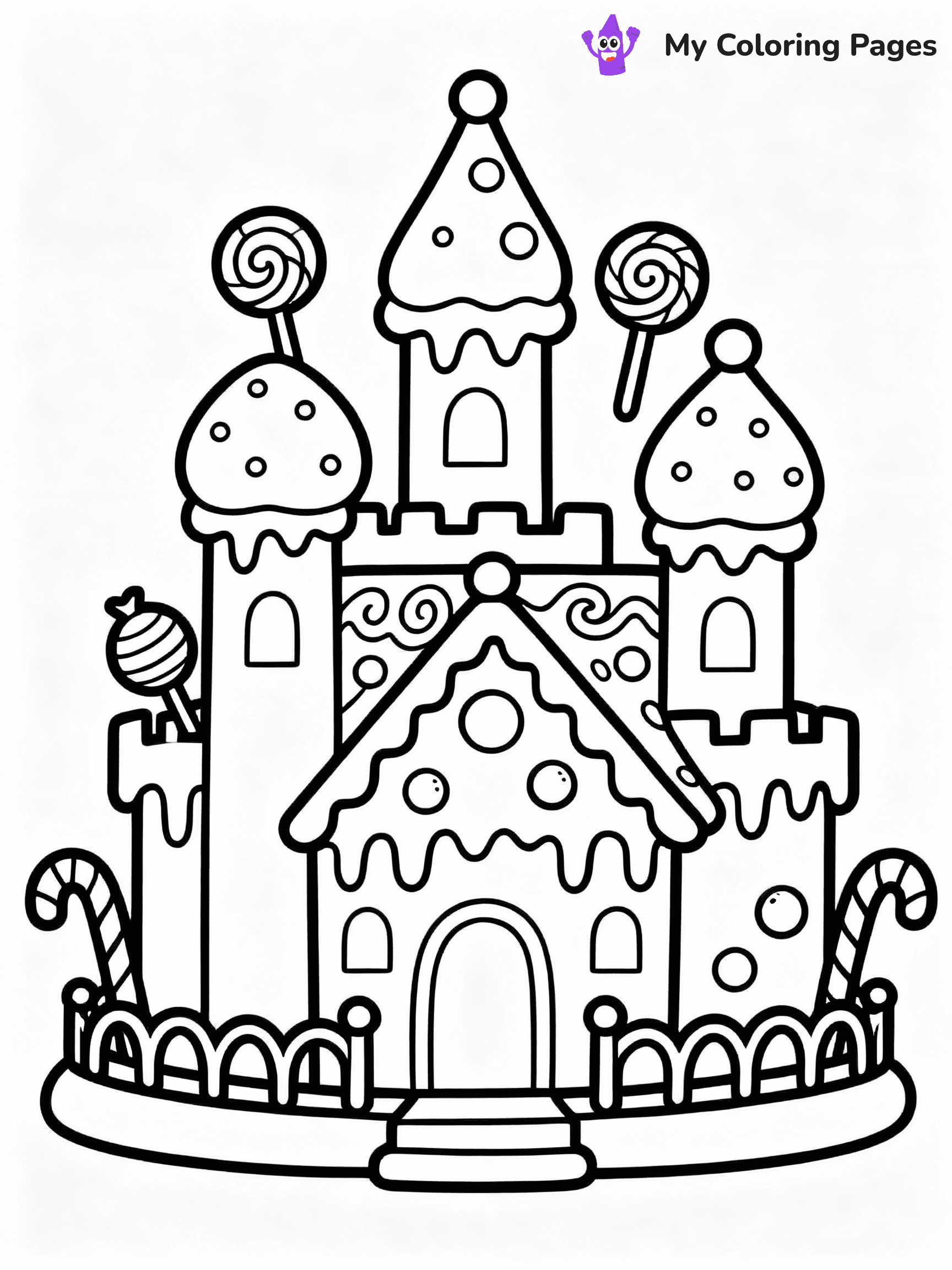 ⚠️ CRITICAL REQUIREMENT - ABSOLUTE BLACK AND WHITE ONLY ⚠️
This MUST be a BLACK AND WHITE line drawing ONLY. NO COLORS whatsoever.
- ONLY pure black lines (#000000) on pure white background (#FFFFFF)
- ABSOLUTELY NO colors, NO shading, NO gradients, NO grayscale
- If there are ANY colors in the output, the image is REJECTED
- This is a COLORING PAGE - meant to be COLORED IN by children
- The output must be UNCOLORED line art ready for coloring
⚠️ SUBJECT TO DRAW: Gingerbread castle with tall towers, candy decorations, and icing details, whimsical style
(REMEMBER: Output must be BLACK AND WHITE line art only, NOT colored!)
# COLORING PAGE: BLACK OUTLINES ONLY - WHITE BACKGROUND MANDATORY
Create a **coloring book page** using EXACTLY two values: black lines, white space.
## NON-NEGOTIABLE BINARY RULES
- **ONLY #000000 (black) and #FFFFFF (white)** - NO other values exist
- **EVERY PIXEL = BLACK OR WHITE** - no gray/shading/antialiasing
- **WHITE BACKGROUND MANDATORY** - entire canvas stays white
- **ALL SHAPES HOLLOW** - everything is empty outlines waiting to be colored
- **FORBIDDEN:** fills, shading, gradients, patterns, textures, colors
- **NO SOLID REGIONS** - if it's not a thin line, it's wrong
## Universal Line Standards
- Black outlines ONLY - thin, uniform weight
- Every shape completely empty inside
- Closed contours suitable for coloring
- Simple flat illustration - zero depth/3D/realism
- **Style:** Whimsical Doodle Art Alley - rounded, friendly outlines (unless specified)
## Everything = Outline Only
- Characters/animals: hollow shapes
- Objects/clothing: empty contours
- Backgrounds/scenery: line work only
- Natural elements: outlined forms
- Dark/night areas: don't exist (use outlined symbols)
- Textures/patterns: convert to simple lines
## The Test
Can a child color EVERY white space with crayons? If any area is pre-filled/shaded/gray or colored in, it FAILS. Every shape must be waiting to receive color.
**FINAL OUTPUT**: Binary coloring page. Black lines define shapes. White spaces ready for coloring. Nothing else exists. No exceptions. Print-ready.
⚠️ FINAL REMINDER: Draw the subject "Gingerbread castle with tall towers, candy decorations, and icing details, whimsical style" as BLACK AND WHITE line art. Zero colors in output.