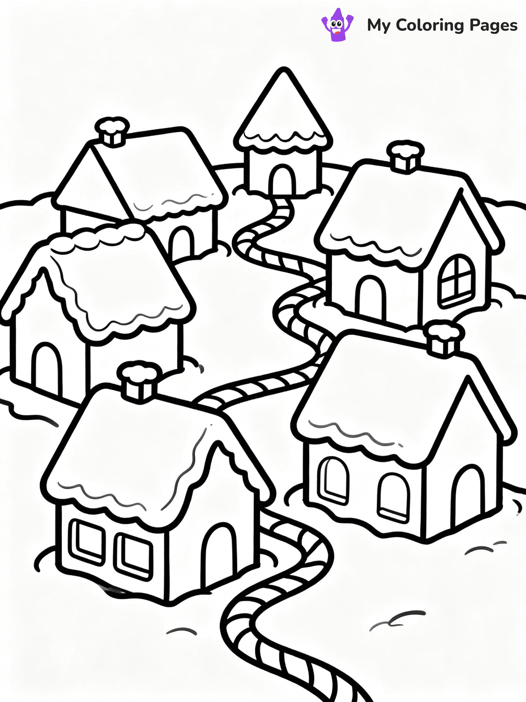 ⚠️ CRITICAL REQUIREMENT - ABSOLUTE BLACK AND WHITE ONLY ⚠️
This MUST be a BLACK AND WHITE line drawing ONLY. NO COLORS whatsoever.
- ONLY pure black lines (#000000) on pure white background (#FFFFFF)
- ABSOLUTELY NO colors, NO shading, NO gradients, NO grayscale
- If there are ANY colors in the output, the image is REJECTED
- This is a COLORING PAGE - meant to be COLORED IN by children
- The output must be UNCOLORED line art ready for coloring
⚠️ SUBJECT TO DRAW: Gingerbread village with multiple houses, snowy rooftops, and candy pathways, delightful style
(REMEMBER: Output must be BLACK AND WHITE line art only, NOT colored!)
# COLORING PAGE: BLACK OUTLINES ONLY - WHITE BACKGROUND MANDATORY
Create a **coloring book page** using EXACTLY two values: black lines, white space.
## NON-NEGOTIABLE BINARY RULES
- **ONLY #000000 (black) and #FFFFFF (white)** - NO other values exist
- **EVERY PIXEL = BLACK OR WHITE** - no gray/shading/antialiasing
- **WHITE BACKGROUND MANDATORY** - entire canvas stays white
- **ALL SHAPES HOLLOW** - everything is empty outlines waiting to be colored
- **FORBIDDEN:** fills, shading, gradients, patterns, textures, colors
- **NO SOLID REGIONS** - if it's not a thin line, it's wrong
## Universal Line Standards
- Black outlines ONLY - thin, uniform weight
- Every shape completely empty inside
- Closed contours suitable for coloring
- Simple flat illustration - zero depth/3D/realism
- **Style:** Whimsical Doodle Art Alley - rounded, friendly outlines (unless specified)
## Everything = Outline Only
- Characters/animals: hollow shapes
- Objects/clothing: empty contours
- Backgrounds/scenery: line work only
- Natural elements: outlined forms
- Dark/night areas: don't exist (use outlined symbols)
- Textures/patterns: convert to simple lines
## The Test
Can a child color EVERY white space with crayons? If any area is pre-filled/shaded/gray or colored in, it FAILS. Every shape must be waiting to receive color.
**FINAL OUTPUT**: Binary coloring page. Black lines define shapes. White spaces ready for coloring. Nothing else exists. No exceptions. Print-ready.
⚠️ FINAL REMINDER: Draw the subject "Gingerbread village with multiple houses, snowy rooftops, and candy pathways, delightful style" as BLACK AND WHITE line art. Zero colors in output.