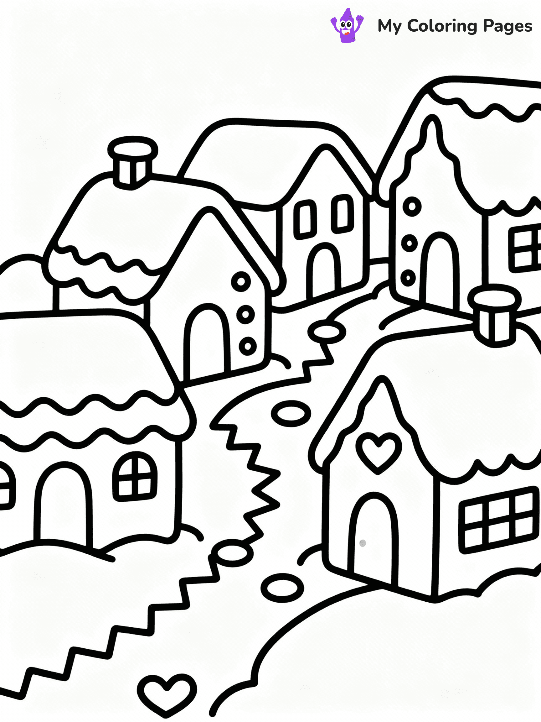 ⚠️ CRITICAL REQUIREMENT - ABSOLUTE BLACK AND WHITE ONLY ⚠️
This MUST be a BLACK AND WHITE line drawing ONLY. NO COLORS whatsoever.
- ONLY pure black lines (#000000) on pure white background (#FFFFFF)
- ABSOLUTELY NO colors, NO shading, NO gradients, NO grayscale
- If there are ANY colors in the output, the image is REJECTED
- This is a COLORING PAGE - meant to be COLORED IN by children
- The output must be UNCOLORED line art ready for coloring
⚠️ SUBJECT TO DRAW: Gingerbread village with multiple houses, snowy rooftops, and candy pathways, delightful style
(REMEMBER: Output must be BLACK AND WHITE line art only, NOT colored!)
# COLORING PAGE: BLACK OUTLINES ONLY - WHITE BACKGROUND MANDATORY
Create a **coloring book page** using EXACTLY two values: black lines, white space.
## NON-NEGOTIABLE BINARY RULES
- **ONLY #000000 (black) and #FFFFFF (white)** - NO other values exist
- **EVERY PIXEL = BLACK OR WHITE** - no gray/shading/antialiasing
- **WHITE BACKGROUND MANDATORY** - entire canvas stays white
- **ALL SHAPES HOLLOW** - everything is empty outlines waiting to be colored
- **FORBIDDEN:** fills, shading, gradients, patterns, textures, colors
- **NO SOLID REGIONS** - if it's not a thin line, it's wrong
## Universal Line Standards
- Black outlines ONLY - thin, uniform weight
- Every shape completely empty inside
- Closed contours suitable for coloring
- Simple flat illustration - zero depth/3D/realism
- **Style:** Whimsical Doodle Art Alley - rounded, friendly outlines (unless specified)
## Everything = Outline Only
- Characters/animals: hollow shapes
- Objects/clothing: empty contours
- Backgrounds/scenery: line work only
- Natural elements: outlined forms
- Dark/night areas: don't exist (use outlined symbols)
- Textures/patterns: convert to simple lines
## The Test
Can a child color EVERY white space with crayons? If any area is pre-filled/shaded/gray or colored in, it FAILS. Every shape must be waiting to receive color.
**FINAL OUTPUT**: Binary coloring page. Black lines define shapes. White spaces ready for coloring. Nothing else exists. No exceptions. Print-ready.
⚠️ FINAL REMINDER: Draw the subject "Gingerbread village with multiple houses, snowy rooftops, and candy pathways, delightful style" as BLACK AND WHITE line art. Zero colors in output.