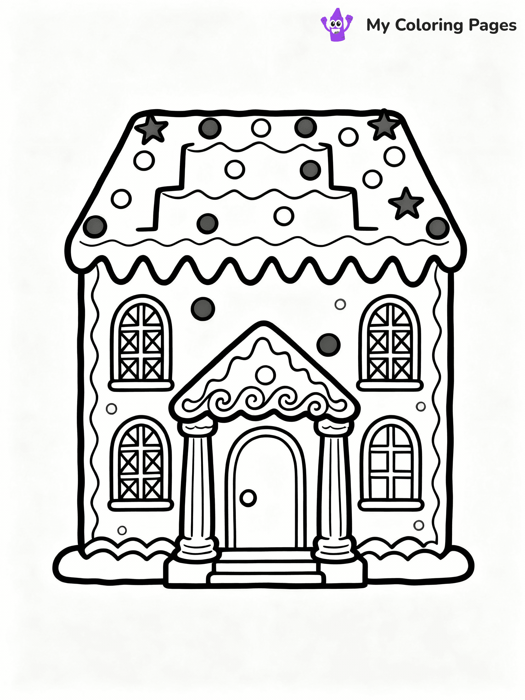 ⚠️ CRITICAL REQUIREMENT - ABSOLUTE BLACK AND WHITE ONLY ⚠️
This MUST be a BLACK AND WHITE line drawing ONLY. NO COLORS whatsoever.
- ONLY pure black lines (#000000) on pure white background (#FFFFFF)
- ABSOLUTELY NO colors, NO shading, NO gradients, NO grayscale
- If there are ANY colors in the output, the image is REJECTED
- This is a COLORING PAGE - meant to be COLORED IN by children
- The output must be UNCOLORED line art ready for coloring
⚠️ SUBJECT TO DRAW: Gingerbread mansion with intricate details, icing draping, and chocolate decorations, elegant style
(REMEMBER: Output must be BLACK AND WHITE line art only, NOT colored!)
# COLORING PAGE: BLACK OUTLINES ONLY - WHITE BACKGROUND MANDATORY
Create a **coloring book page** using EXACTLY two values: black lines, white space.
## NON-NEGOTIABLE BINARY RULES
- **ONLY #000000 (black) and #FFFFFF (white)** - NO other values exist
- **EVERY PIXEL = BLACK OR WHITE** - no gray/shading/antialiasing
- **WHITE BACKGROUND MANDATORY** - entire canvas stays white
- **ALL SHAPES HOLLOW** - everything is empty outlines waiting to be colored
- **FORBIDDEN:** fills, shading, gradients, patterns, textures, colors
- **NO SOLID REGIONS** - if it's not a thin line, it's wrong
## Universal Line Standards
- Black outlines ONLY - thin, uniform weight
- Every shape completely empty inside
- Closed contours suitable for coloring
- Simple flat illustration - zero depth/3D/realism
- **Style:** Whimsical Doodle Art Alley - rounded, friendly outlines (unless specified)
## Everything = Outline Only
- Characters/animals: hollow shapes
- Objects/clothing: empty contours
- Backgrounds/scenery: line work only
- Natural elements: outlined forms
- Dark/night areas: don't exist (use outlined symbols)
- Textures/patterns: convert to simple lines
## The Test
Can a child color EVERY white space with crayons? If any area is pre-filled/shaded/gray or colored in, it FAILS. Every shape must be waiting to receive color.
**FINAL OUTPUT**: Binary coloring page. Black lines define shapes. White spaces ready for coloring. Nothing else exists. No exceptions. Print-ready.
⚠️ FINAL REMINDER: Draw the subject "Gingerbread mansion with intricate details, icing draping, and chocolate decorations, elegant style" as BLACK AND WHITE line art. Zero colors in output.