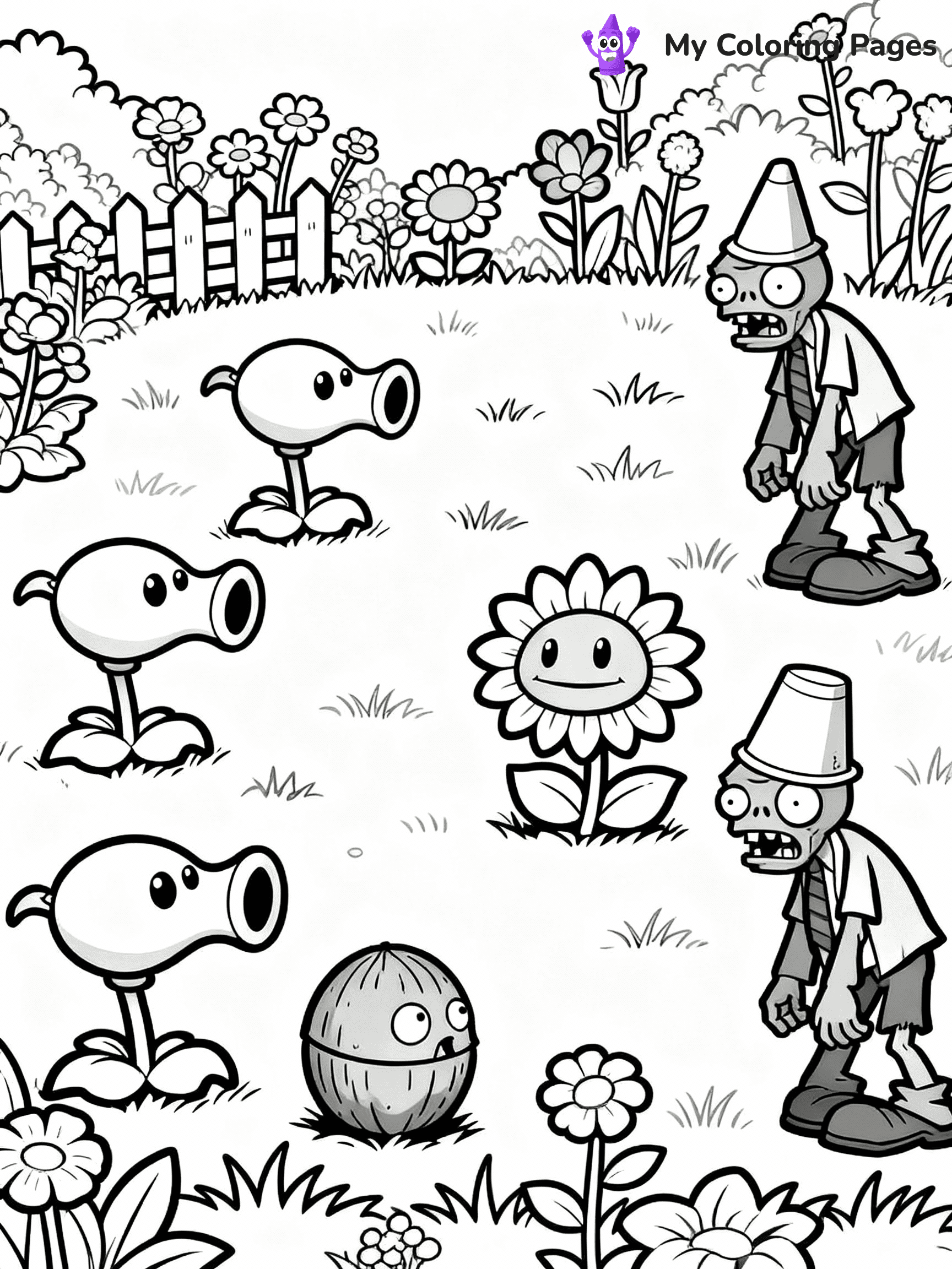 Plants vs Zombies Coloring Pages - 3