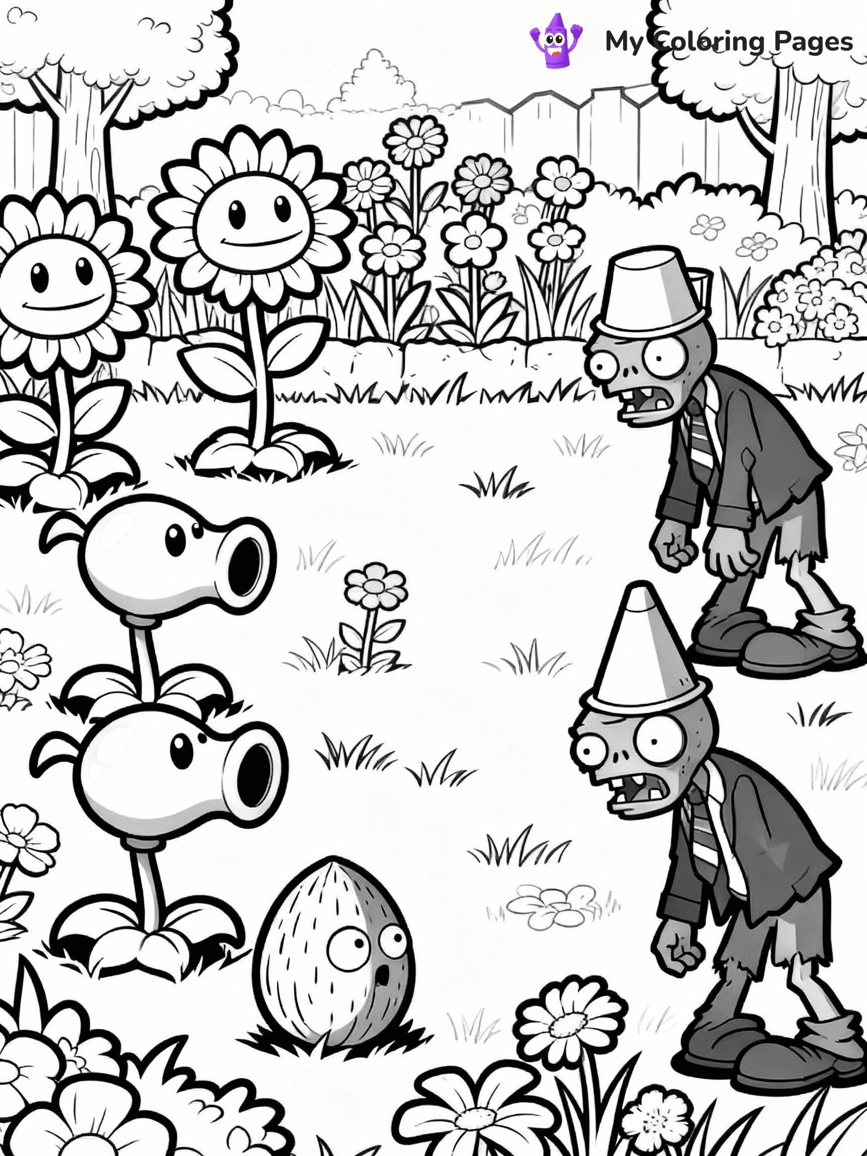 Plants vs Zombies Coloring Pages - 2