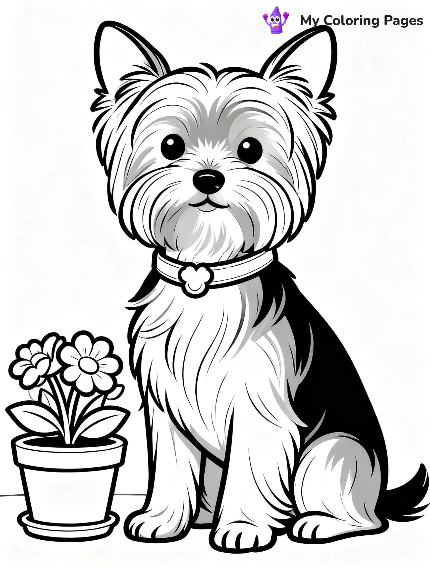 Yorkie Coloring Pages - 24