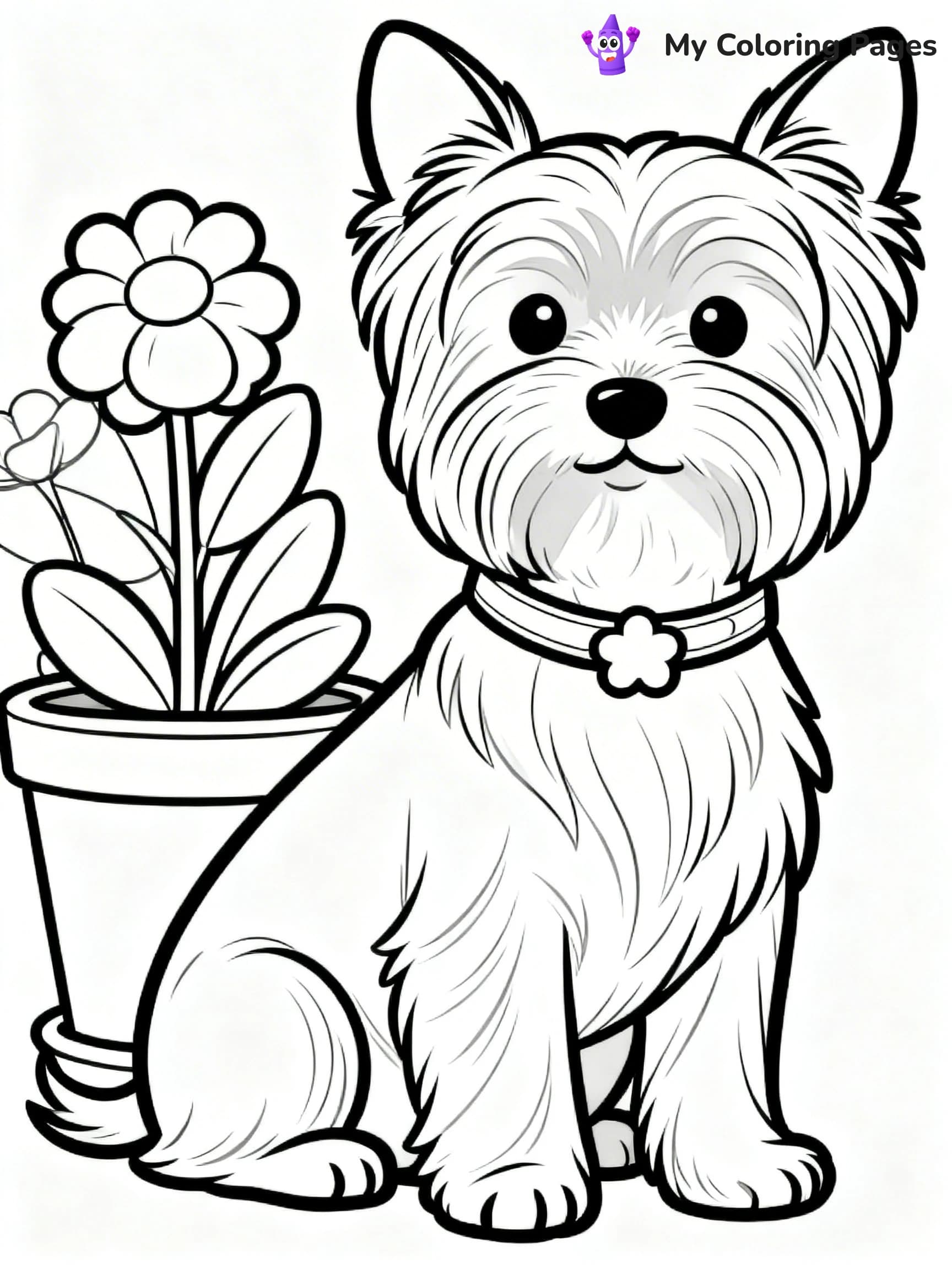 Yorkie Coloring Pages - 23