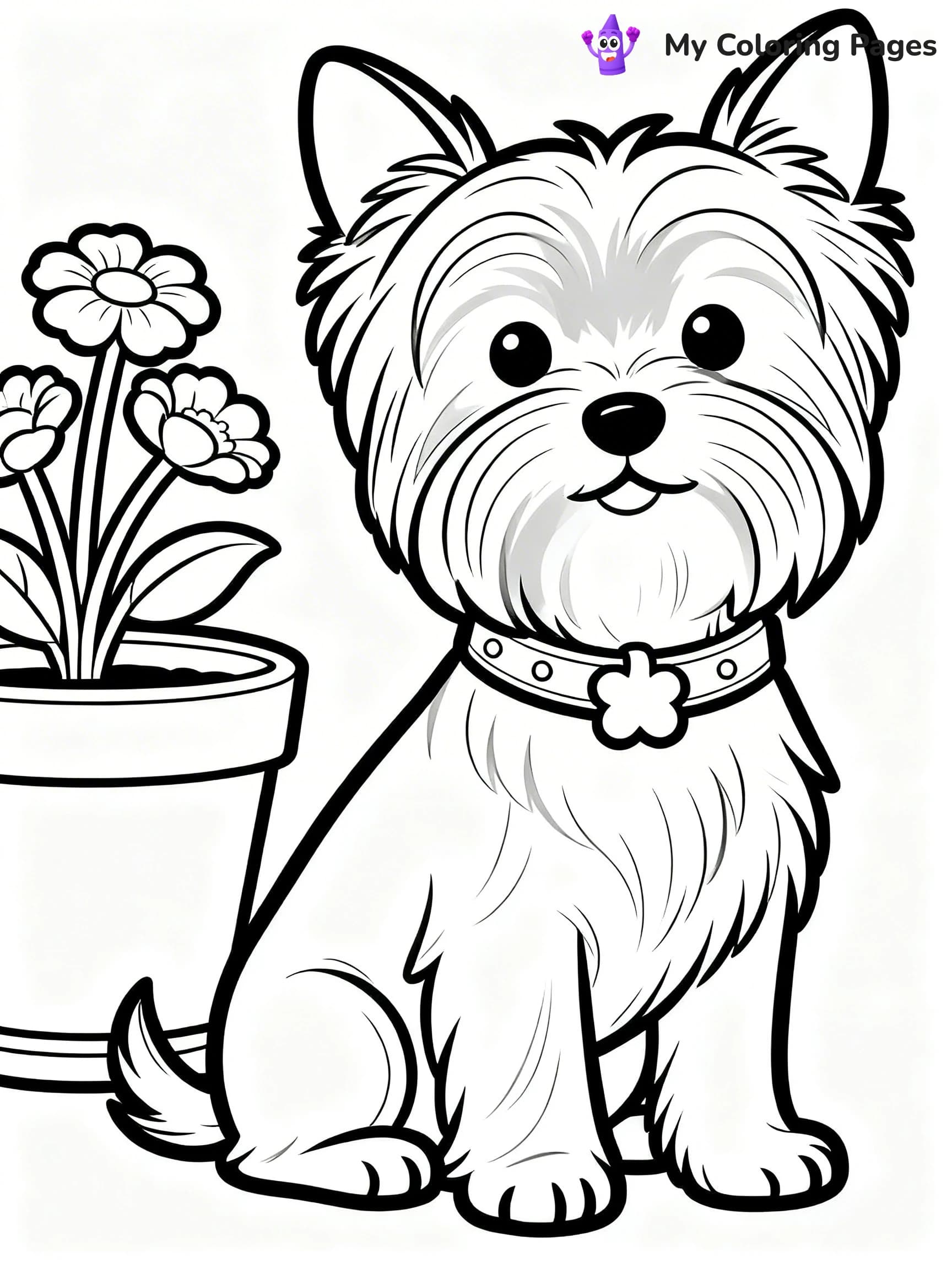 Yorkie Coloring Pages - 22