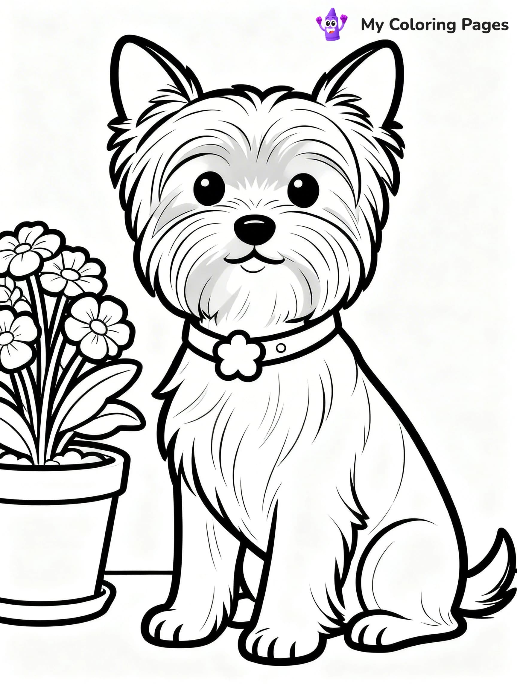 Yorkie Coloring Pages - 21