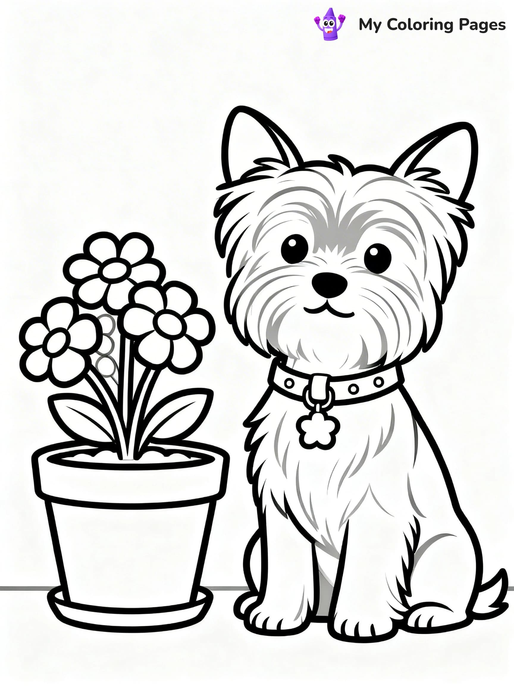 Yorkie Coloring Pages - 20