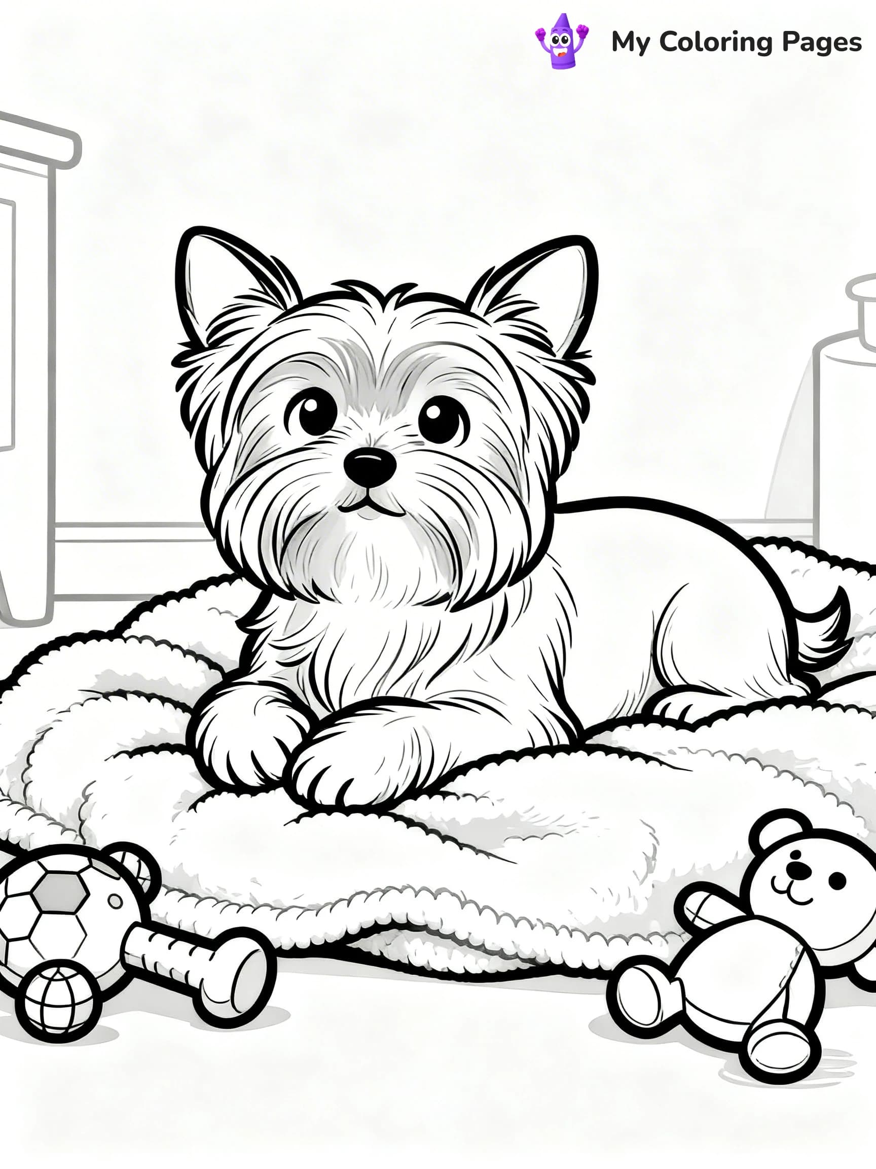 Yorkie Coloring Pages - 19