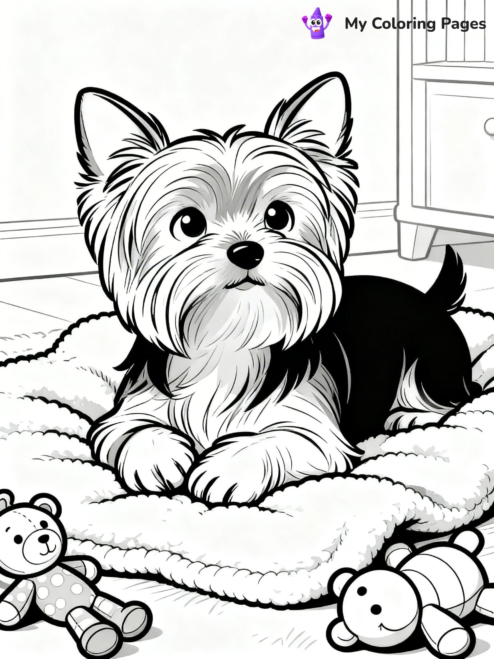Yorkie Coloring Pages - 17