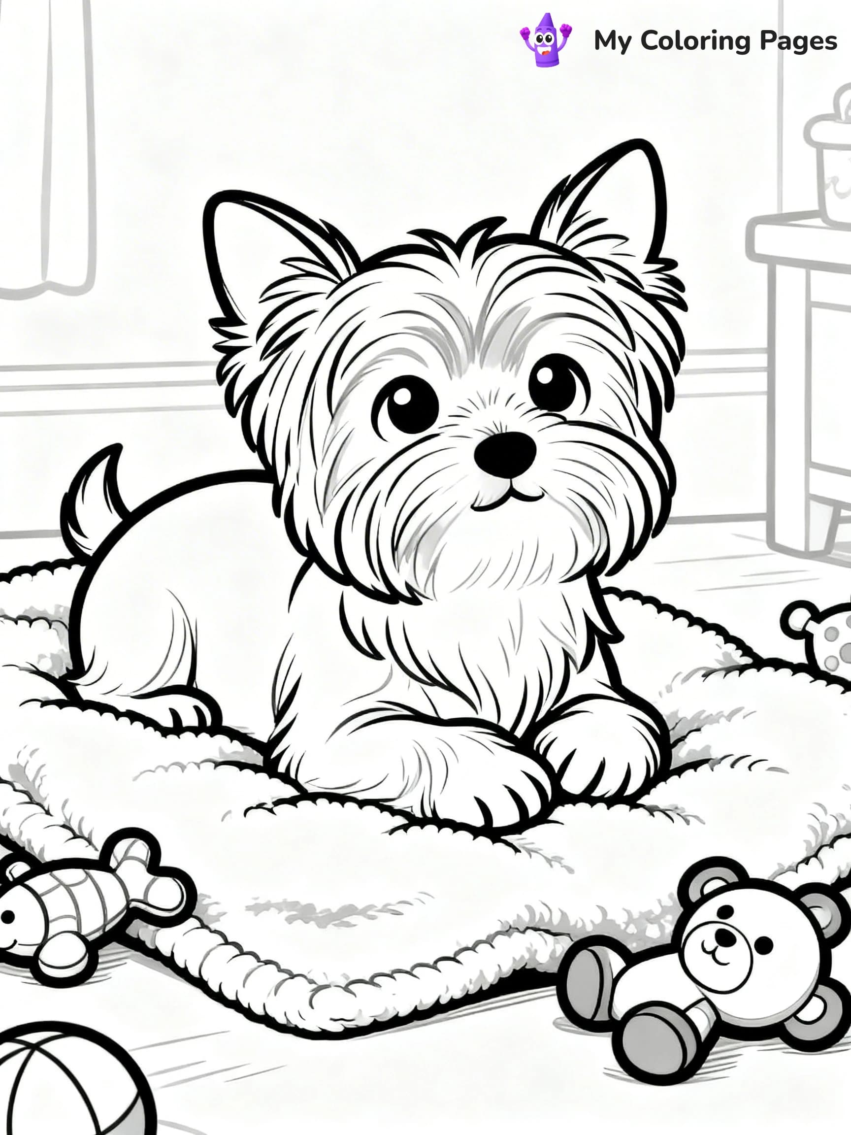 Yorkie Coloring Pages - 16
