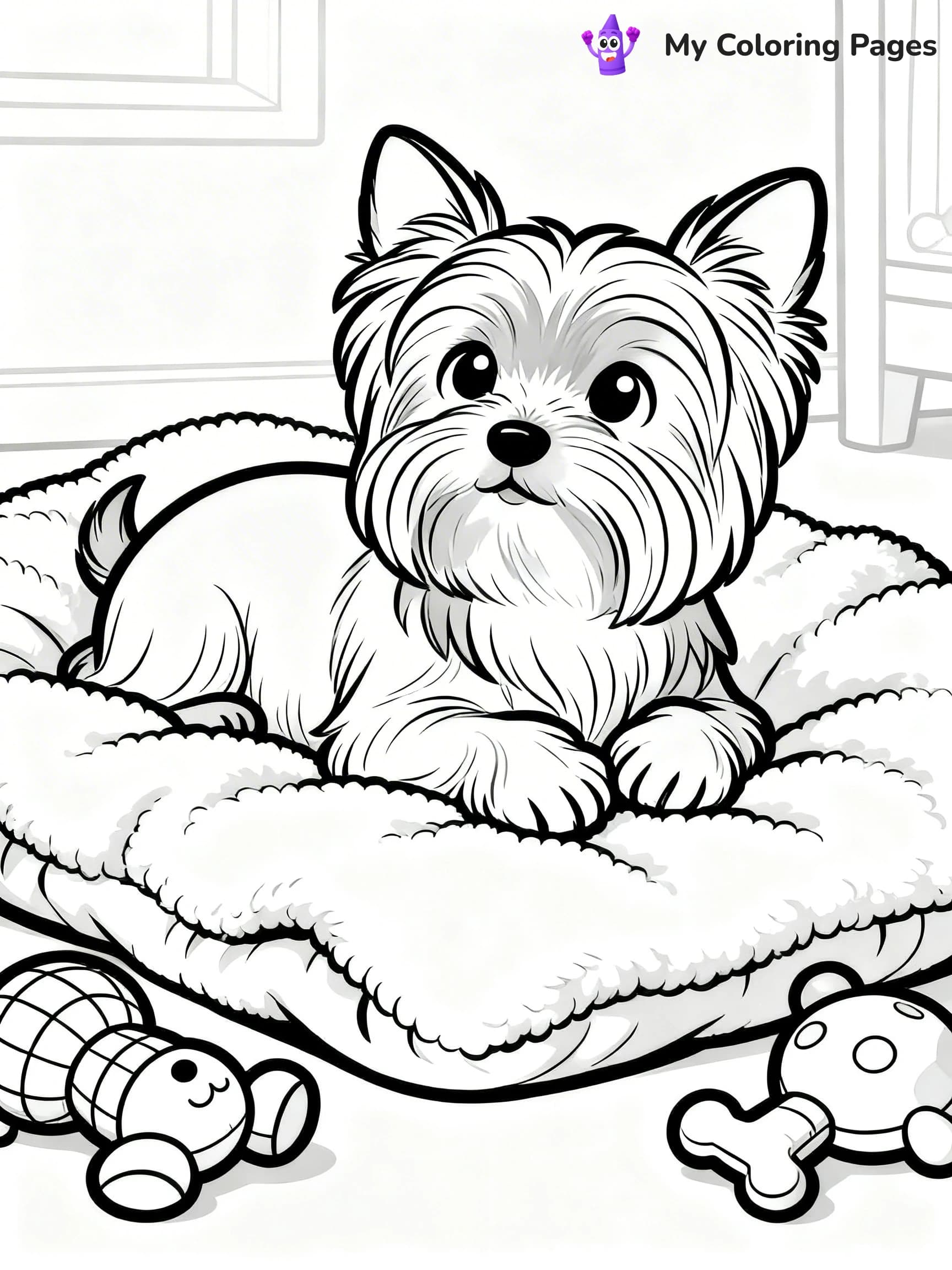 Yorkie Coloring Pages - 15