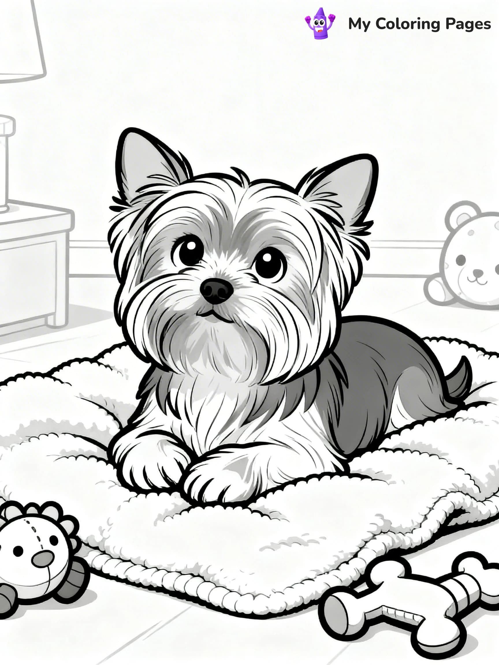 Yorkie Coloring Pages - 14
