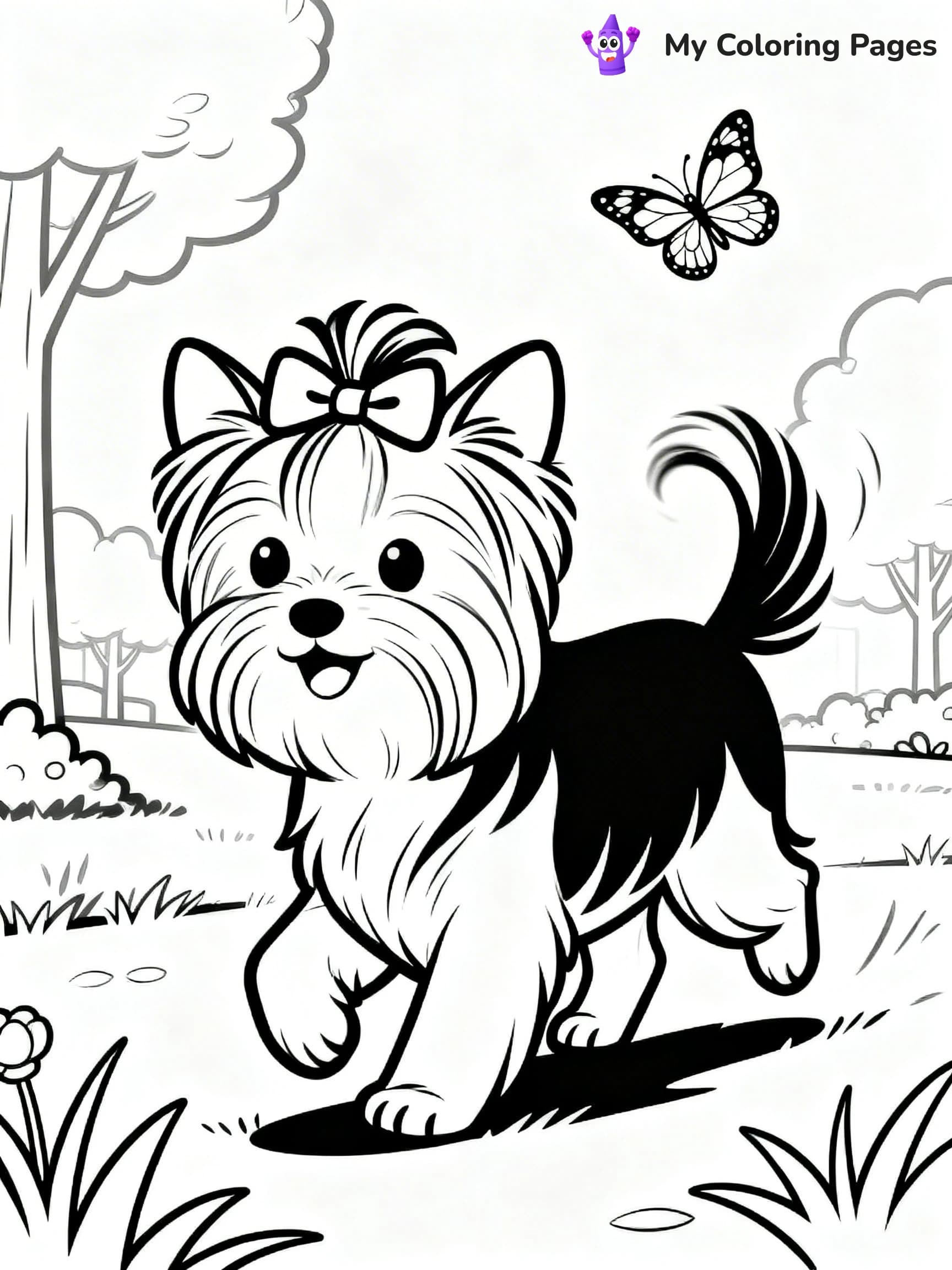Yorkie Coloring Pages - 13