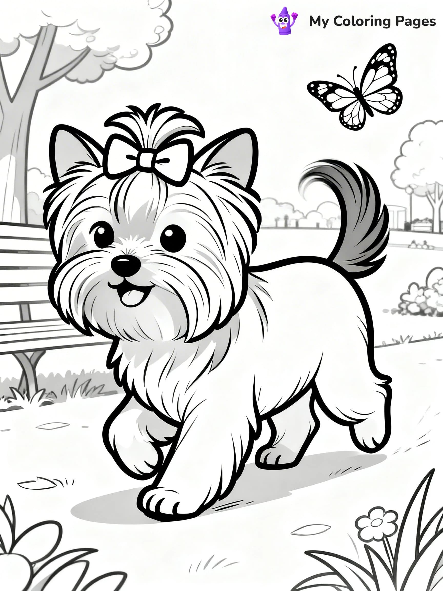 Yorkie Coloring Pages - 12
