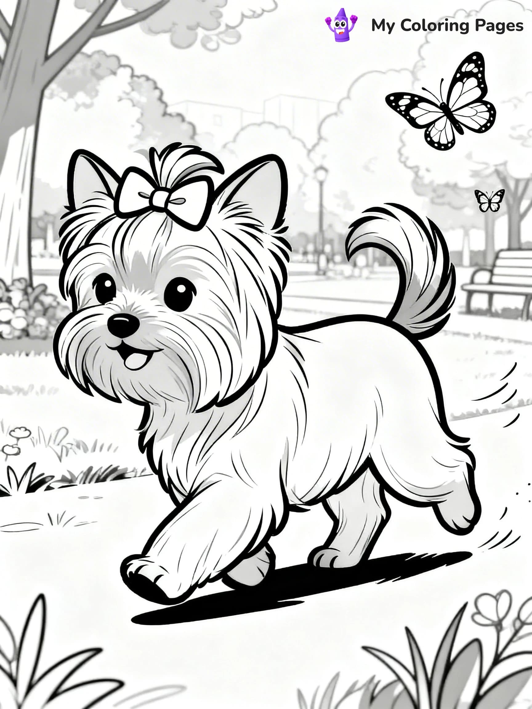 Yorkie Coloring Pages - 11