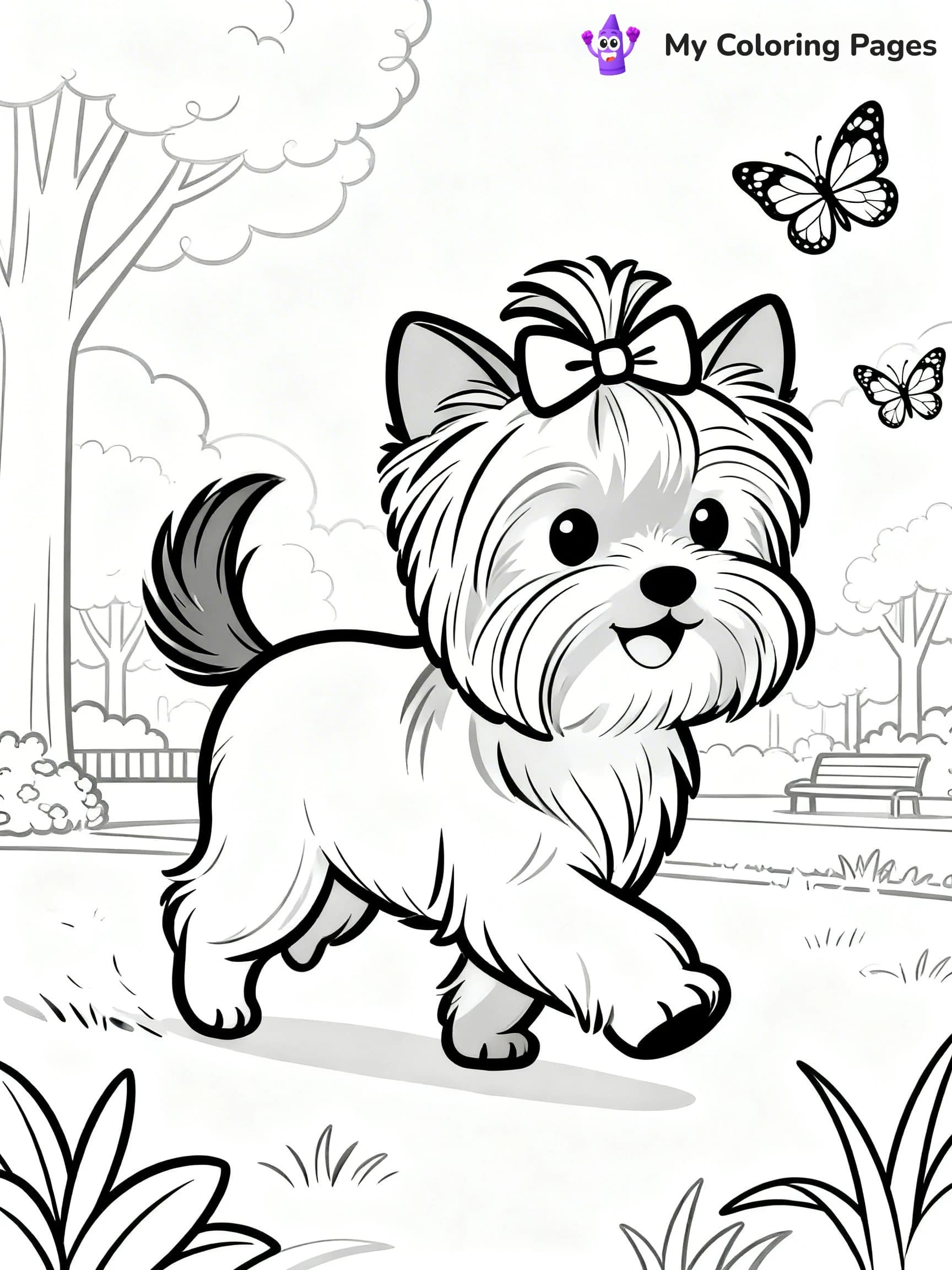 Yorkie Coloring Pages - 9