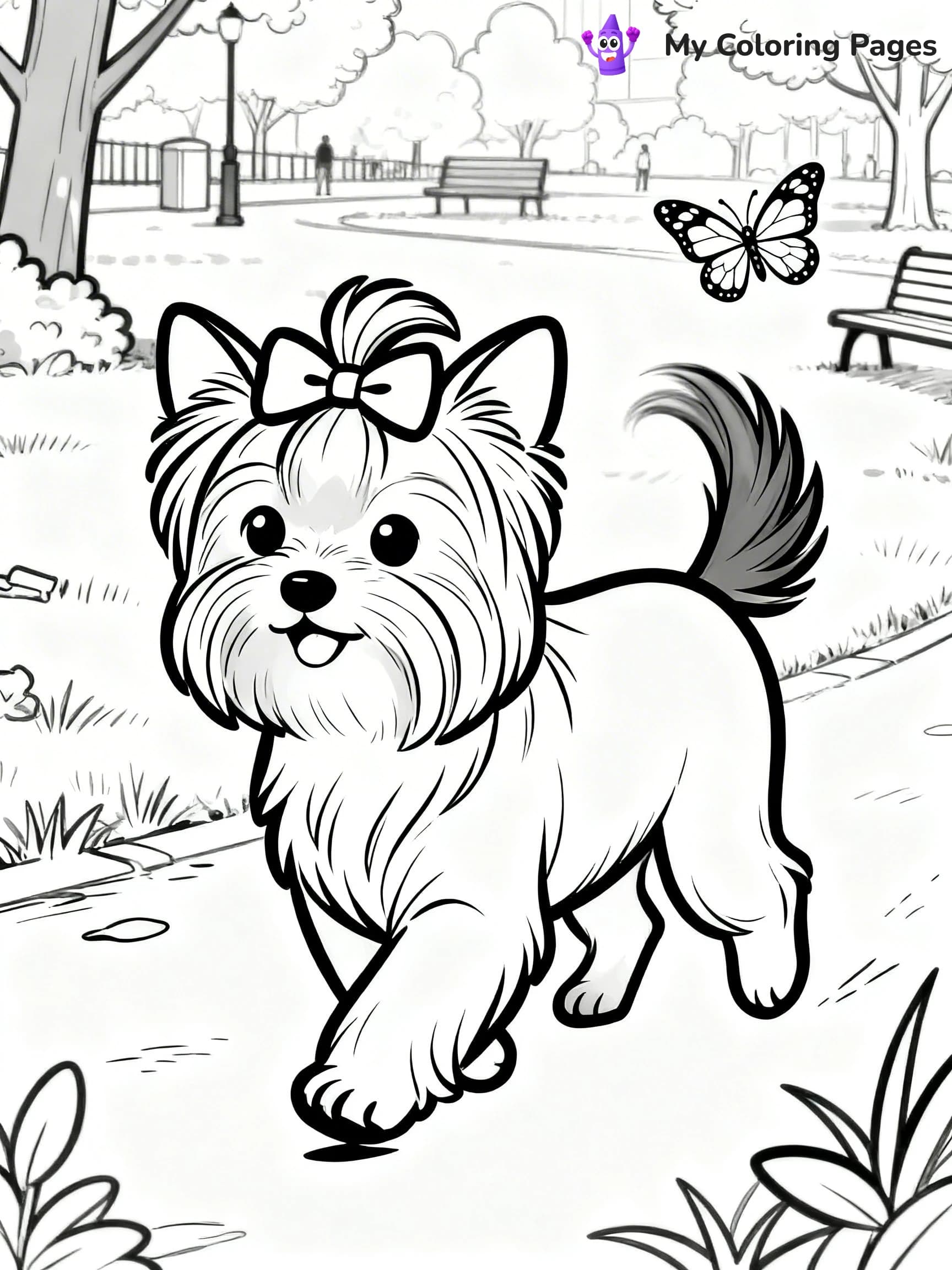 Yorkie Coloring Pages - 8