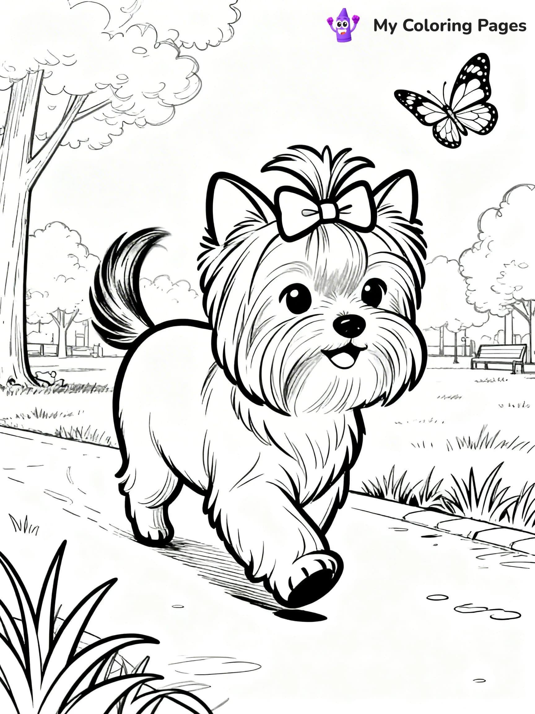 Yorkie Coloring Pages - 7