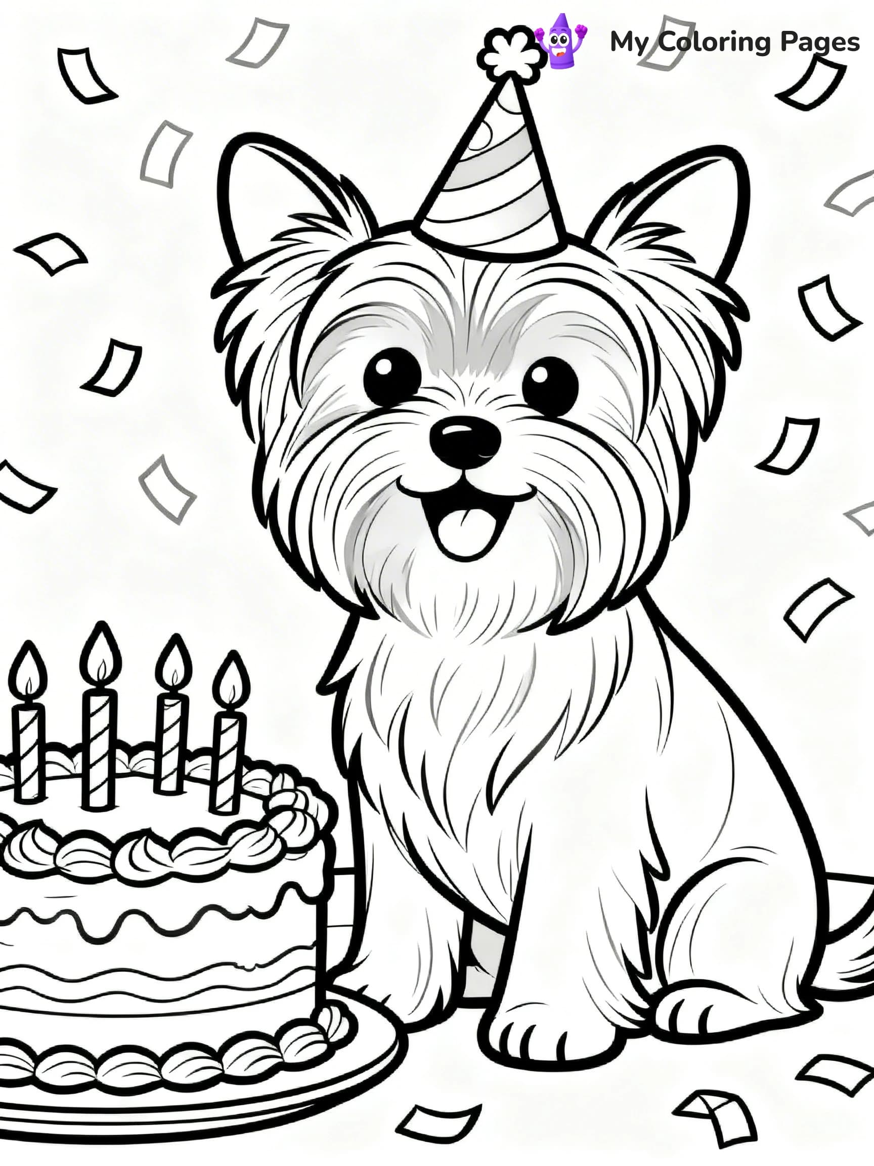 Yorkie Coloring Pages - 4