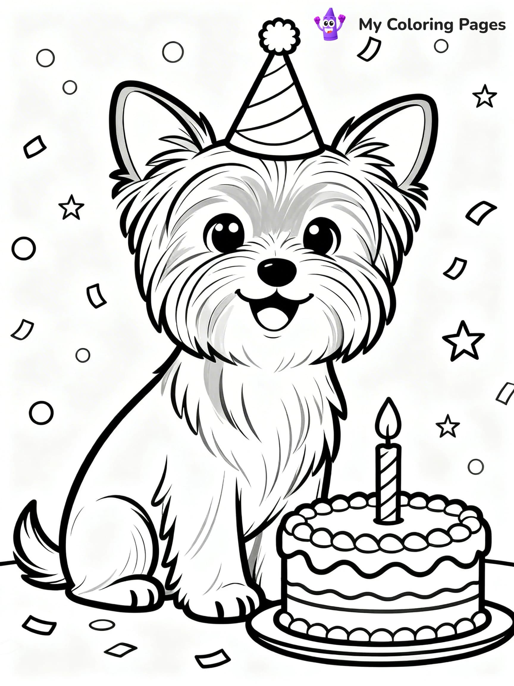 Yorkie Coloring Pages - 2