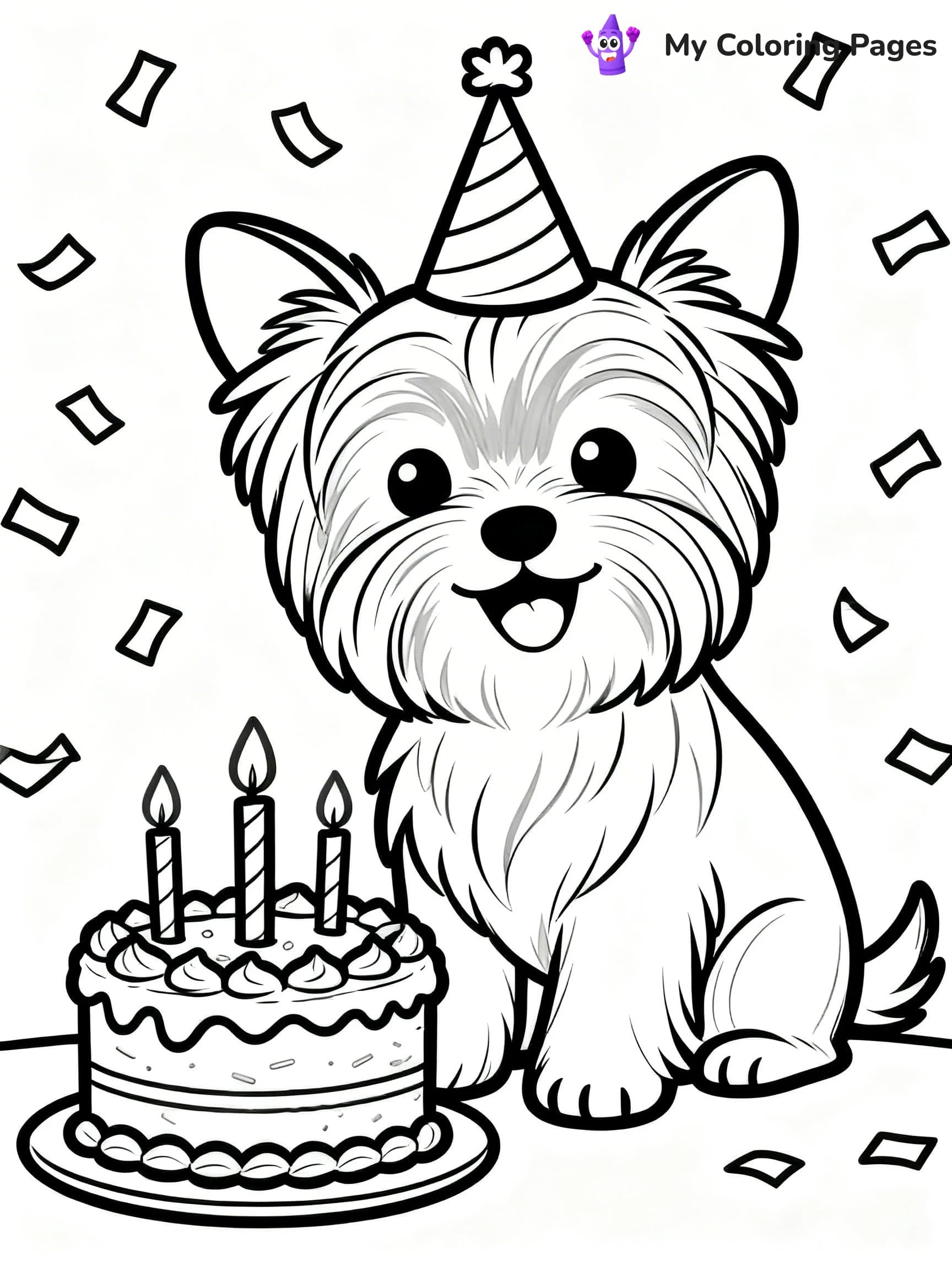 Yorkie Coloring Pages - 1