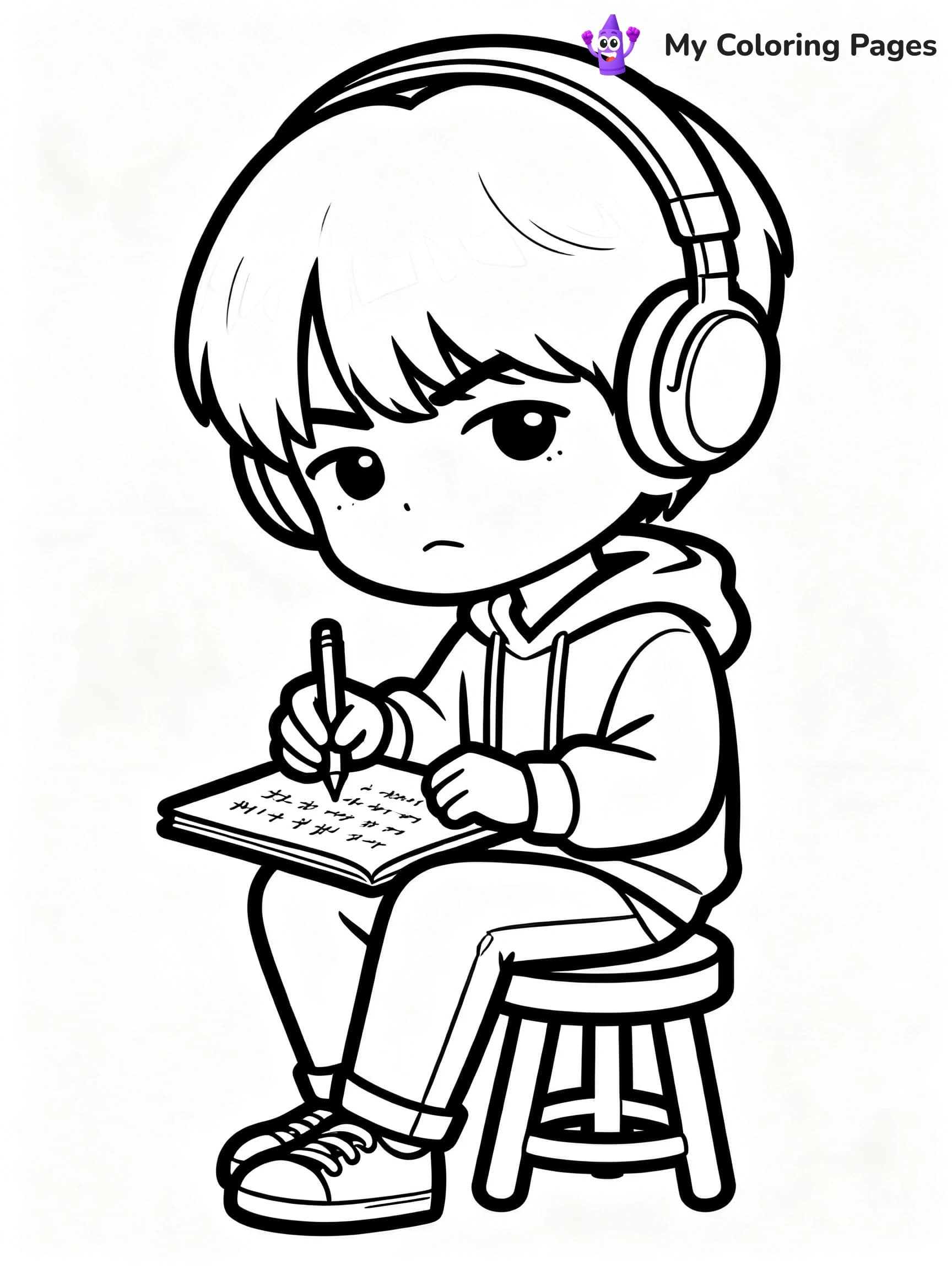 BTS Band Coloring Pages - 11