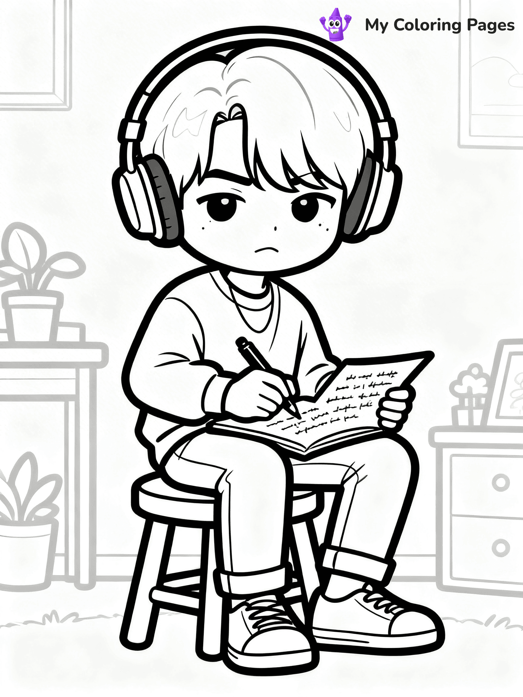 BTS Band Coloring Pages - 10