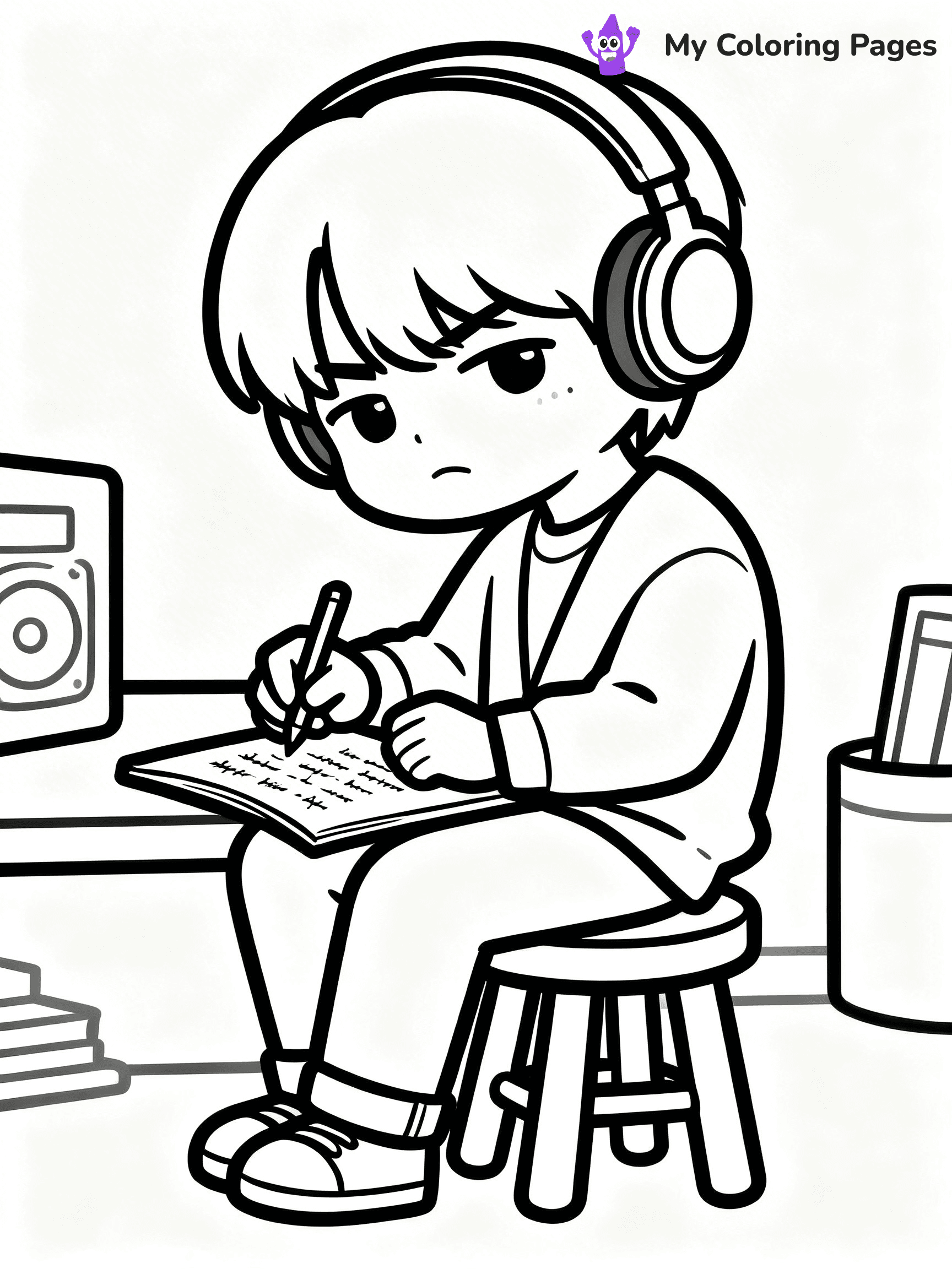 BTS Band Coloring Pages - 8