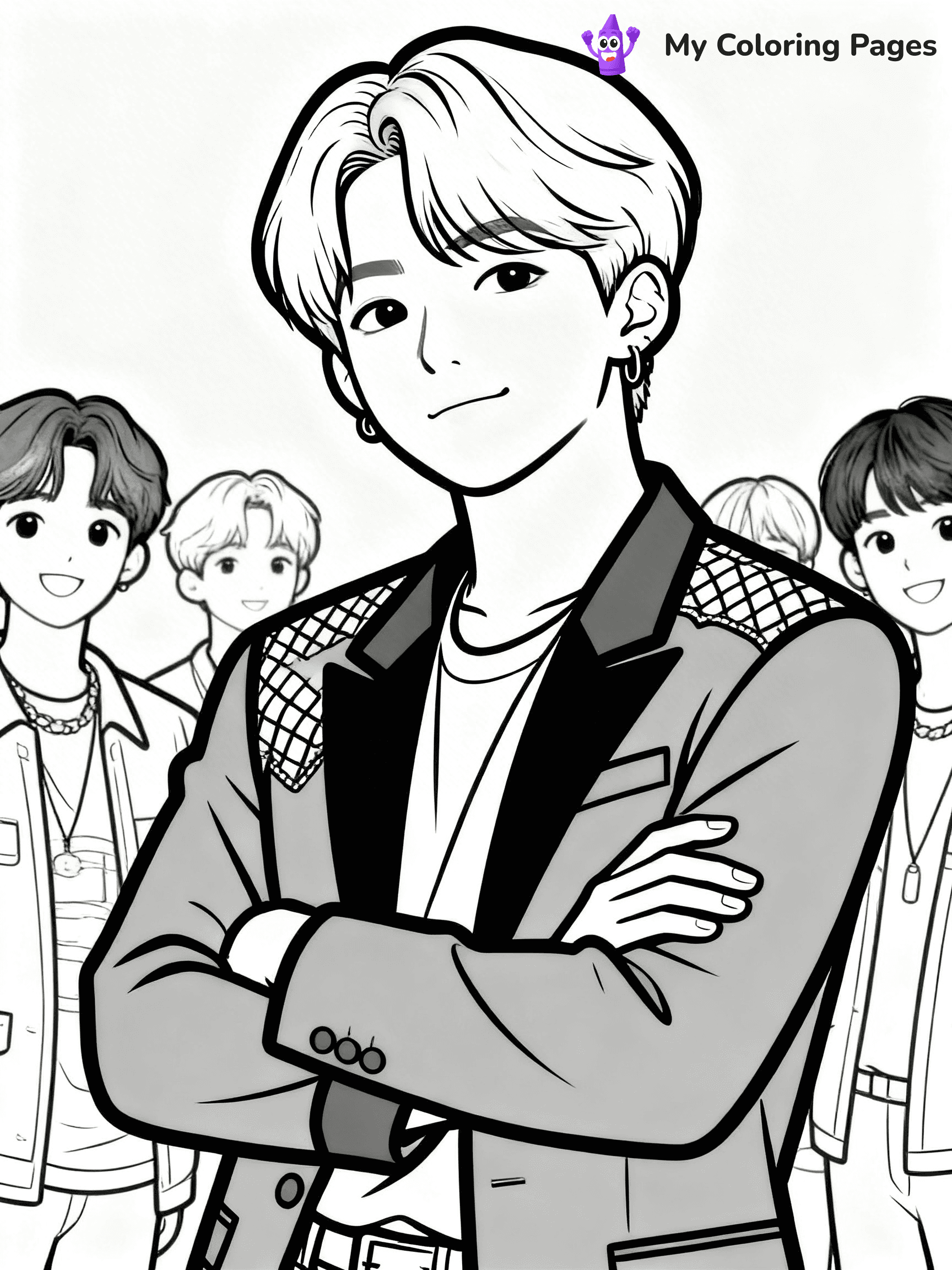 BTS Band Coloring Pages - 7
