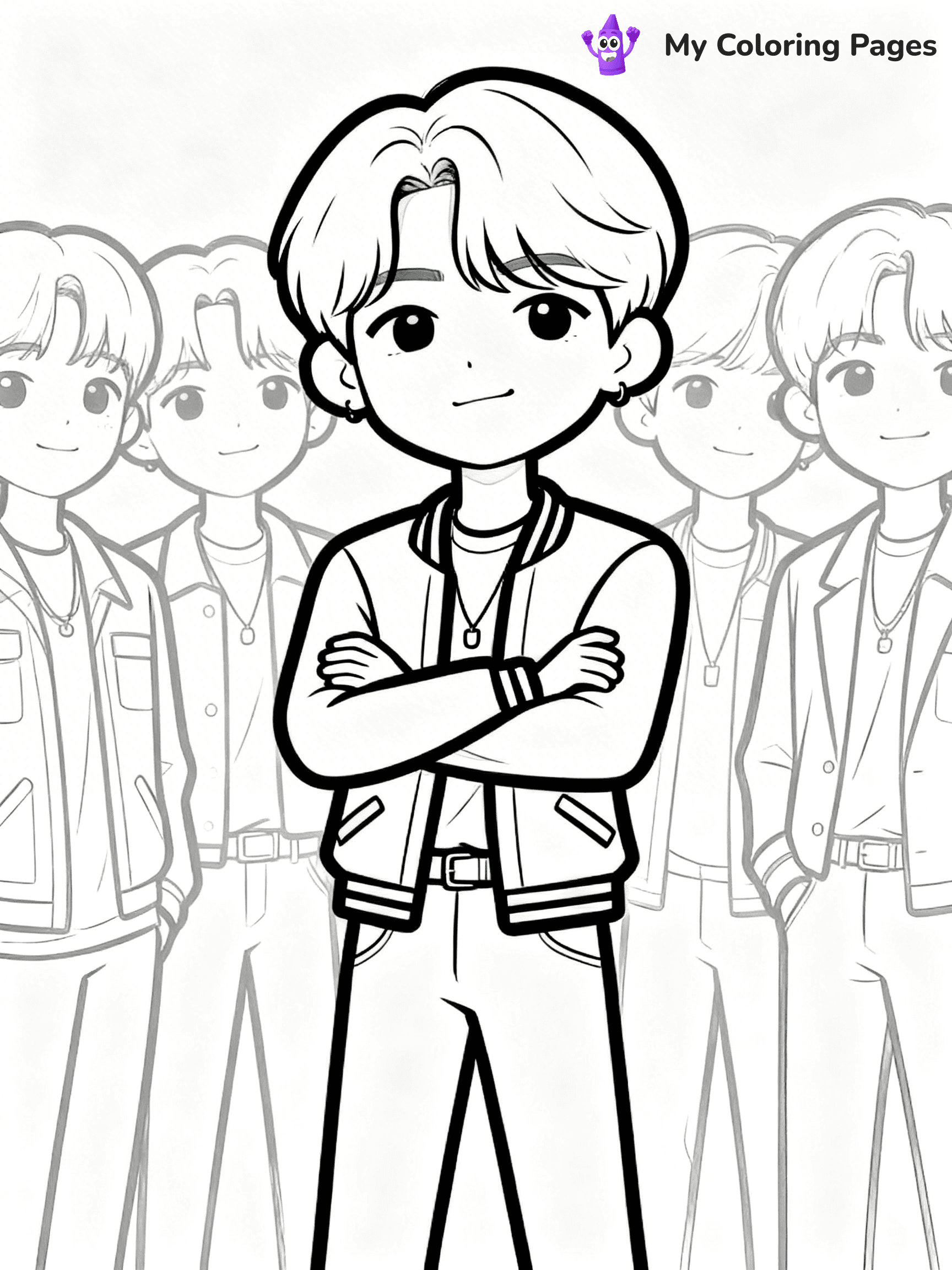 BTS Band Coloring Pages - 6