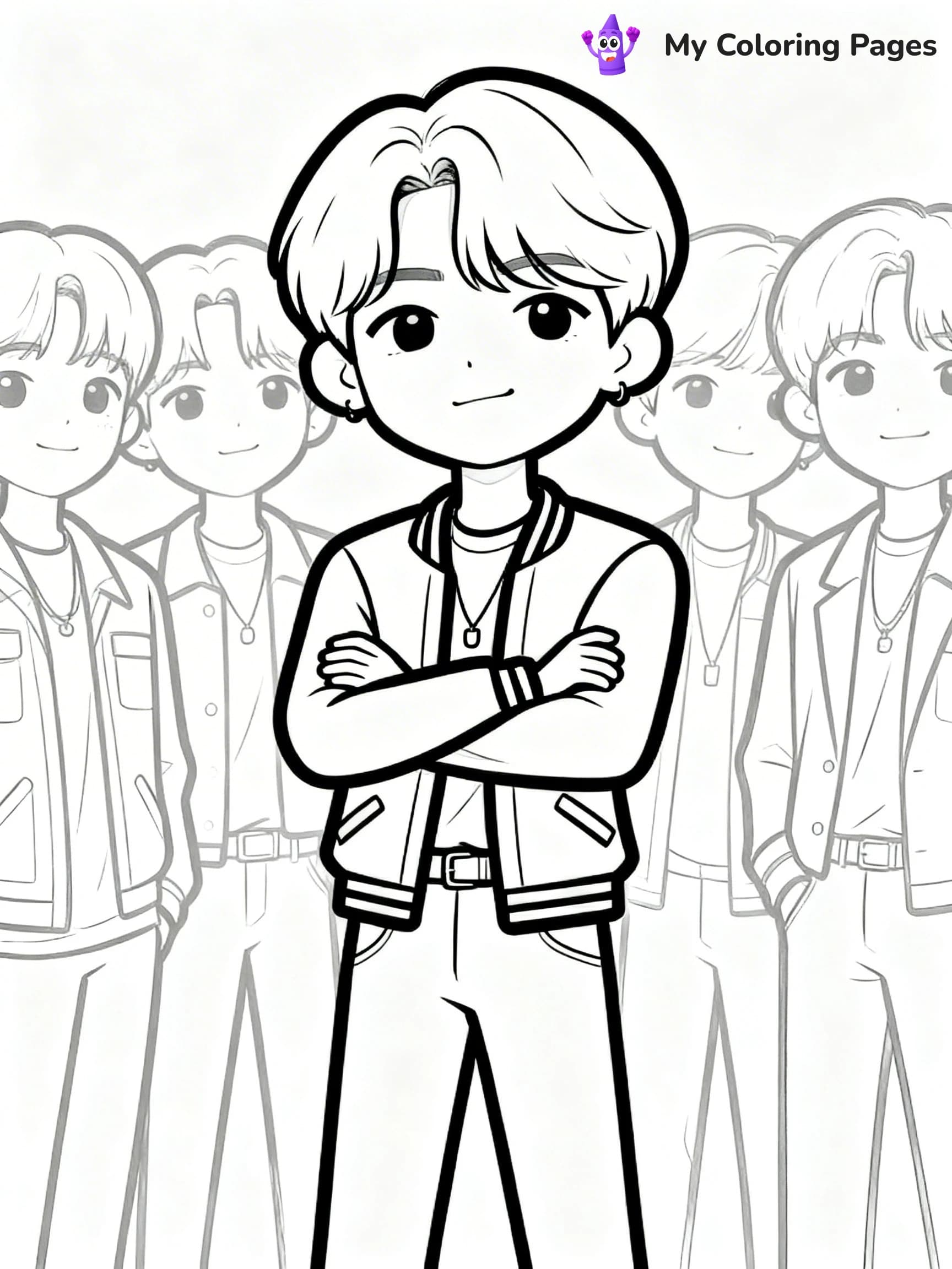 BTS Band Coloring Pages - 6