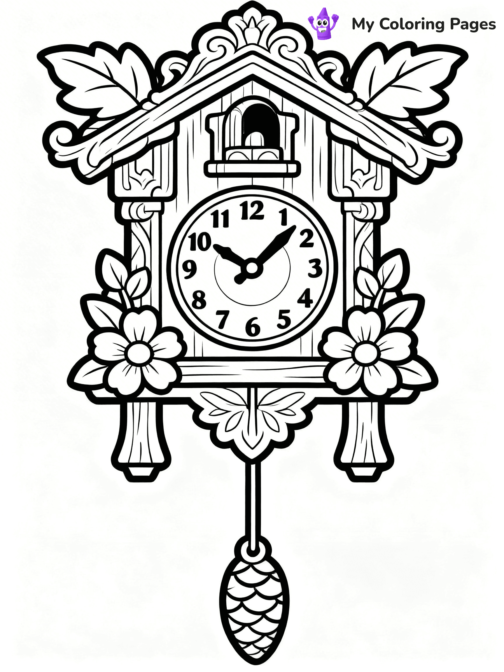 Clock Coloring Pages - 25