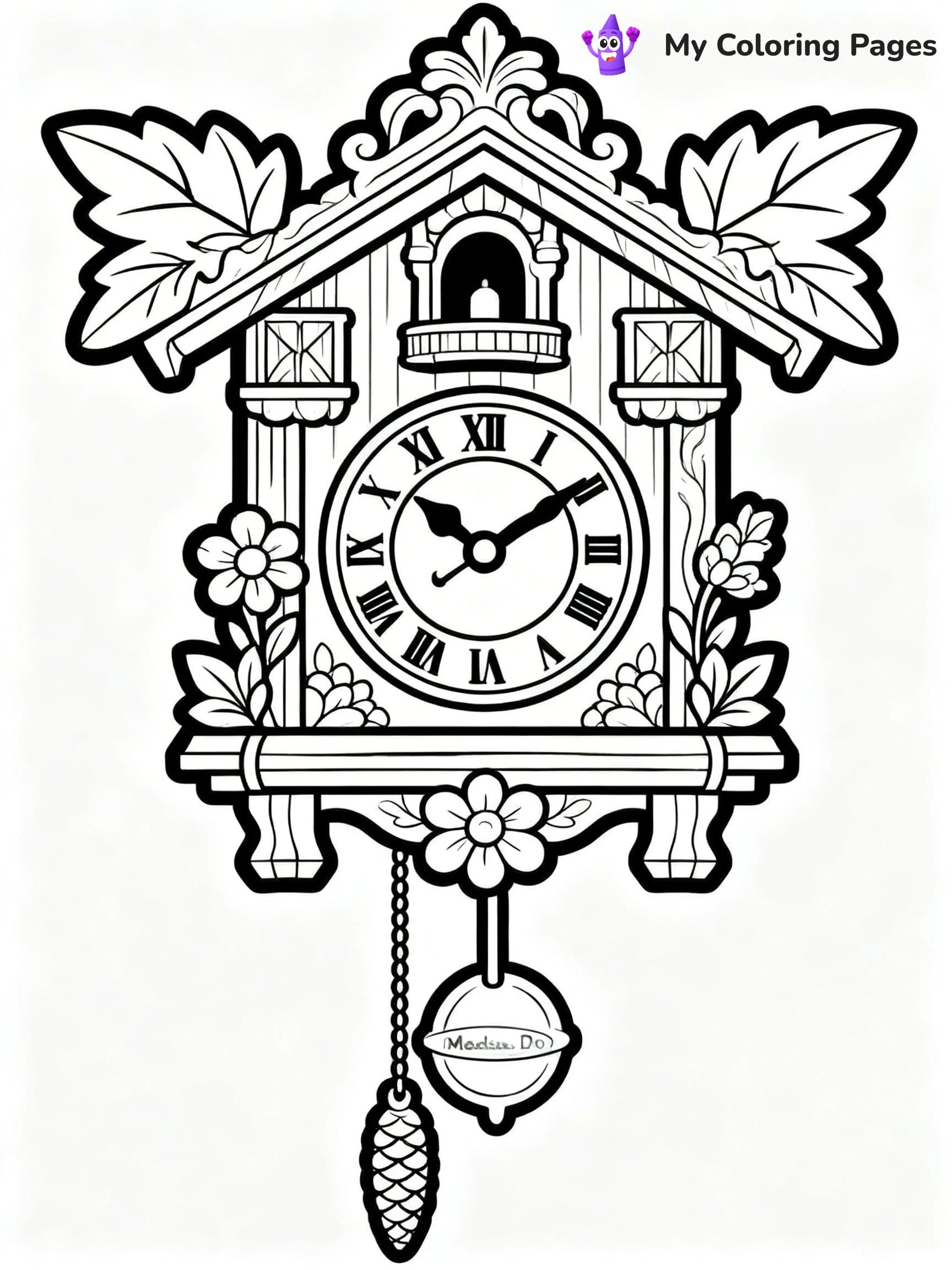 Clock Coloring Pages - 24