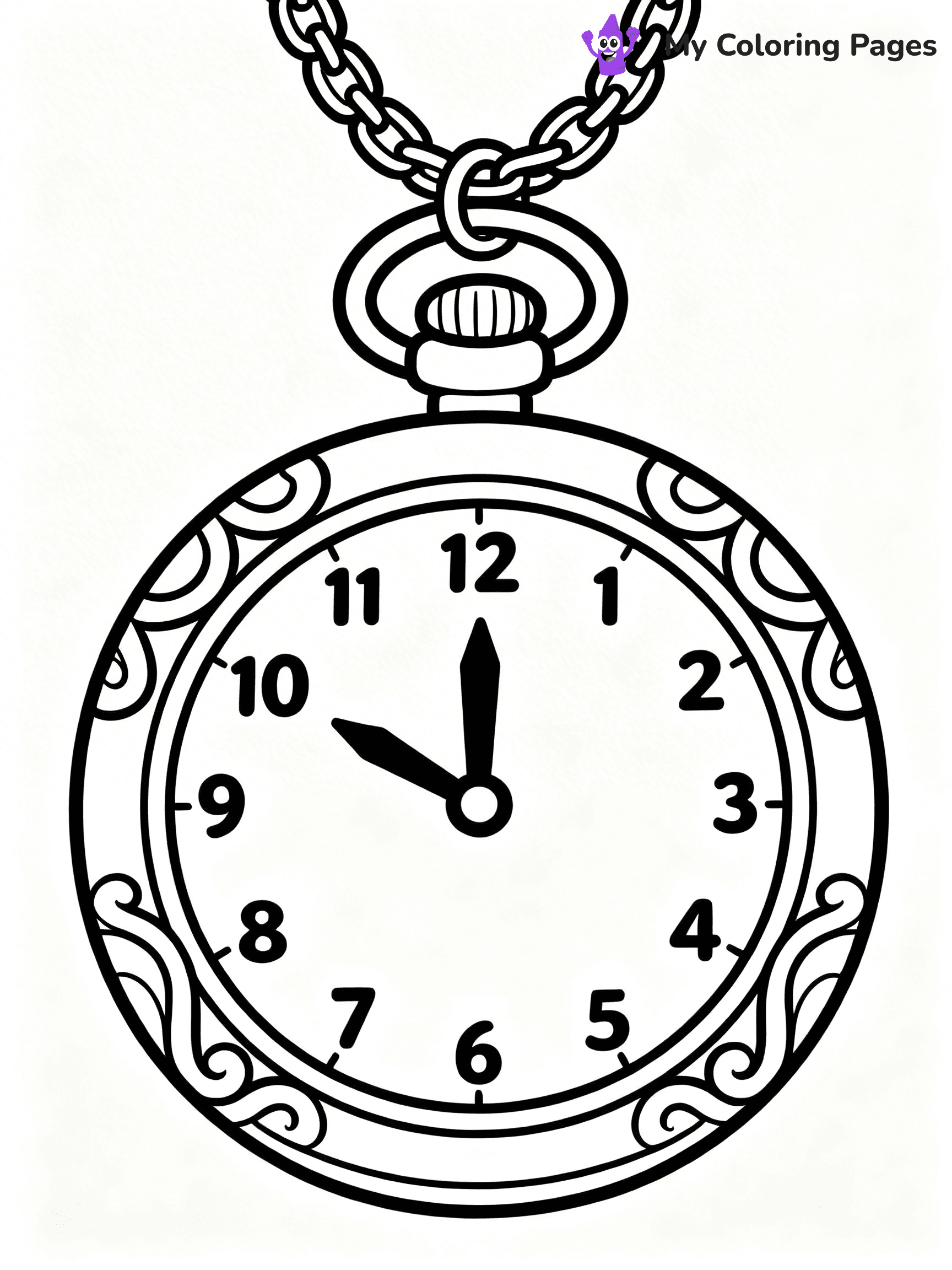 Clock Coloring Pages - 22