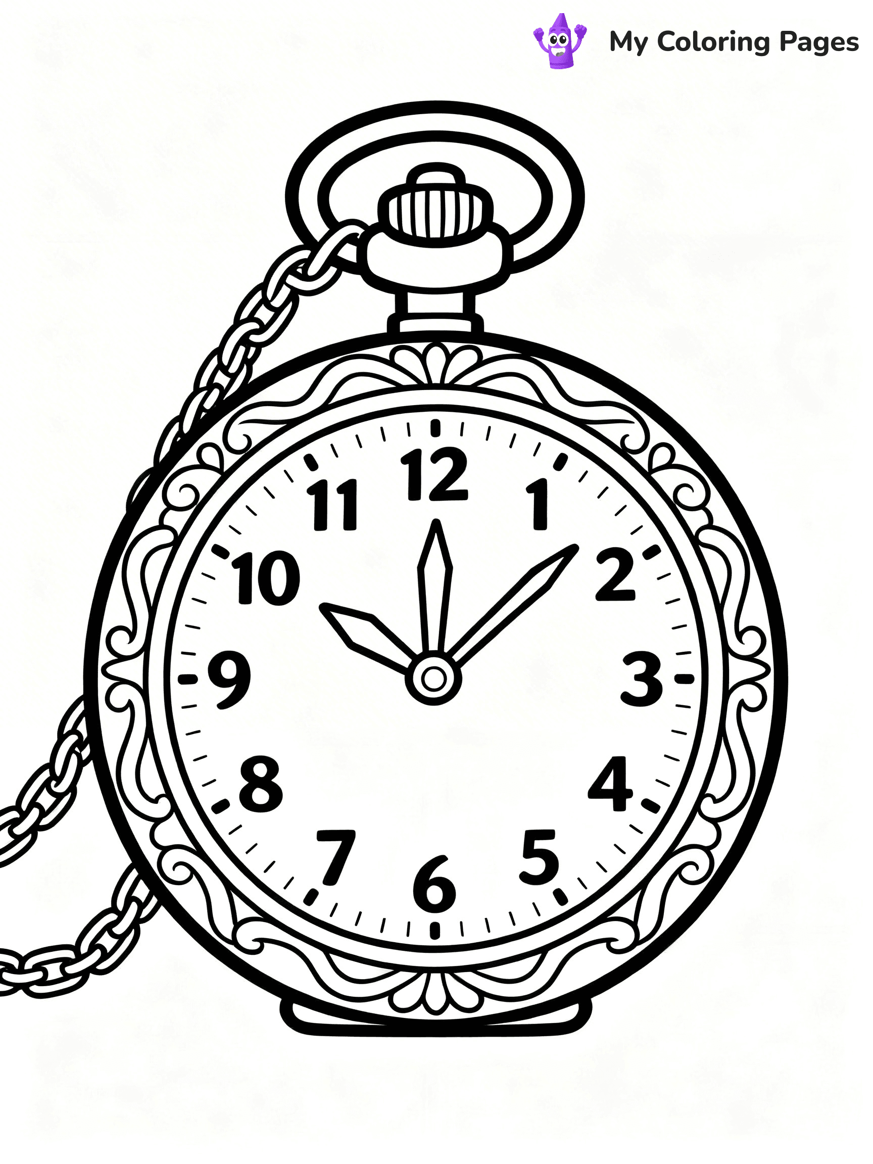Clock Coloring Pages - 20