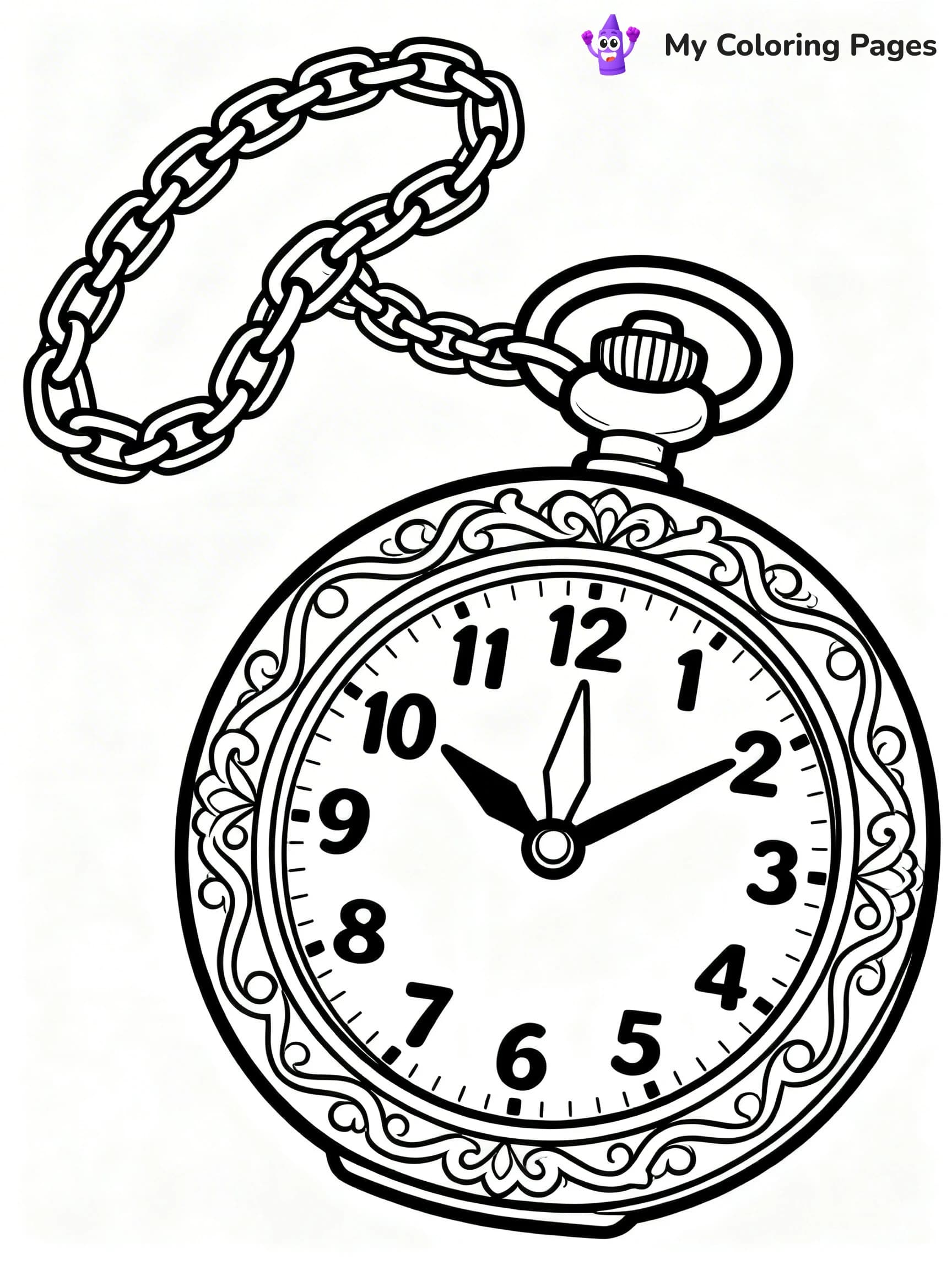 Clock Coloring Pages - 19