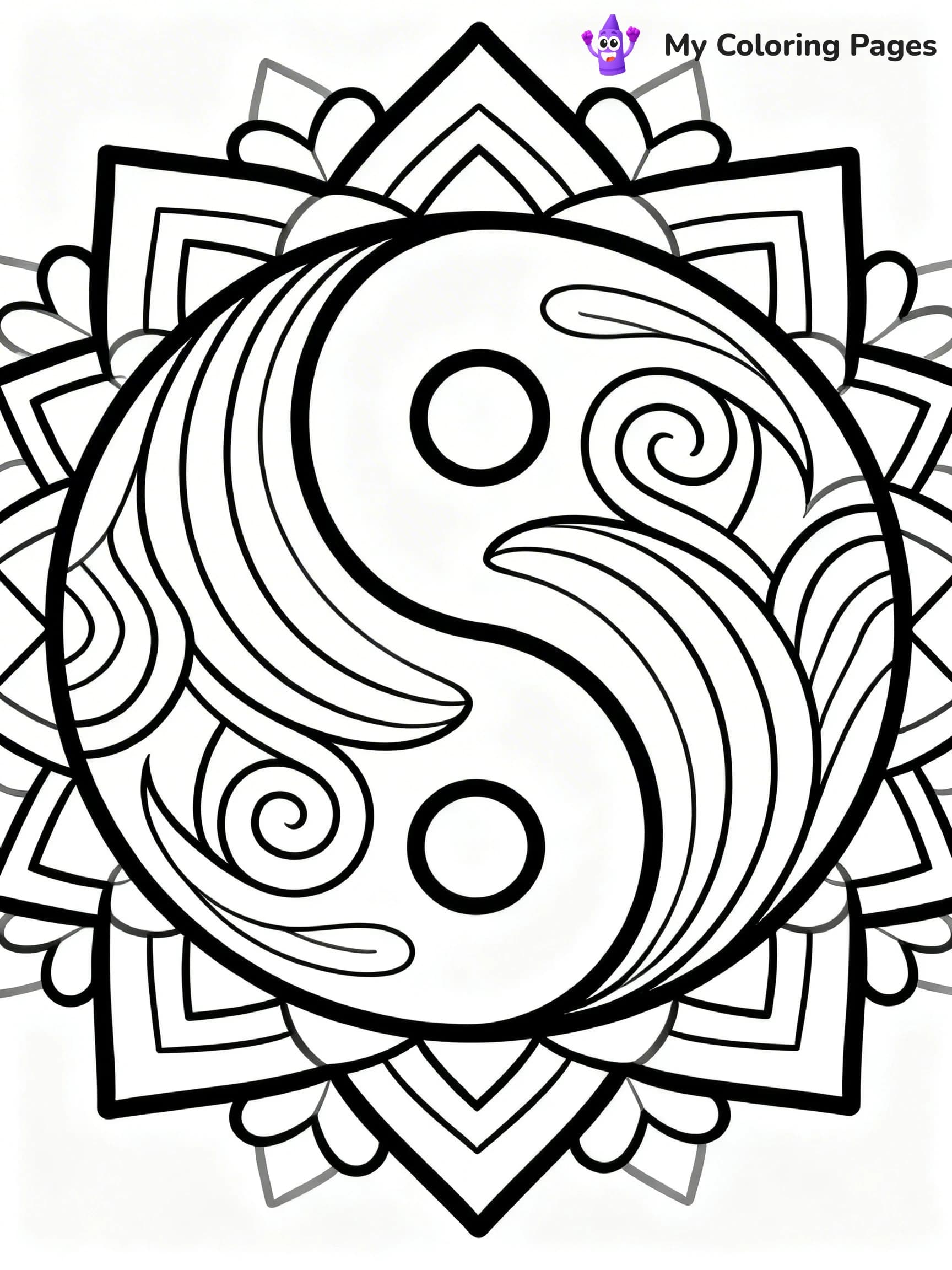 Yin Yang Coloring Pages - 19