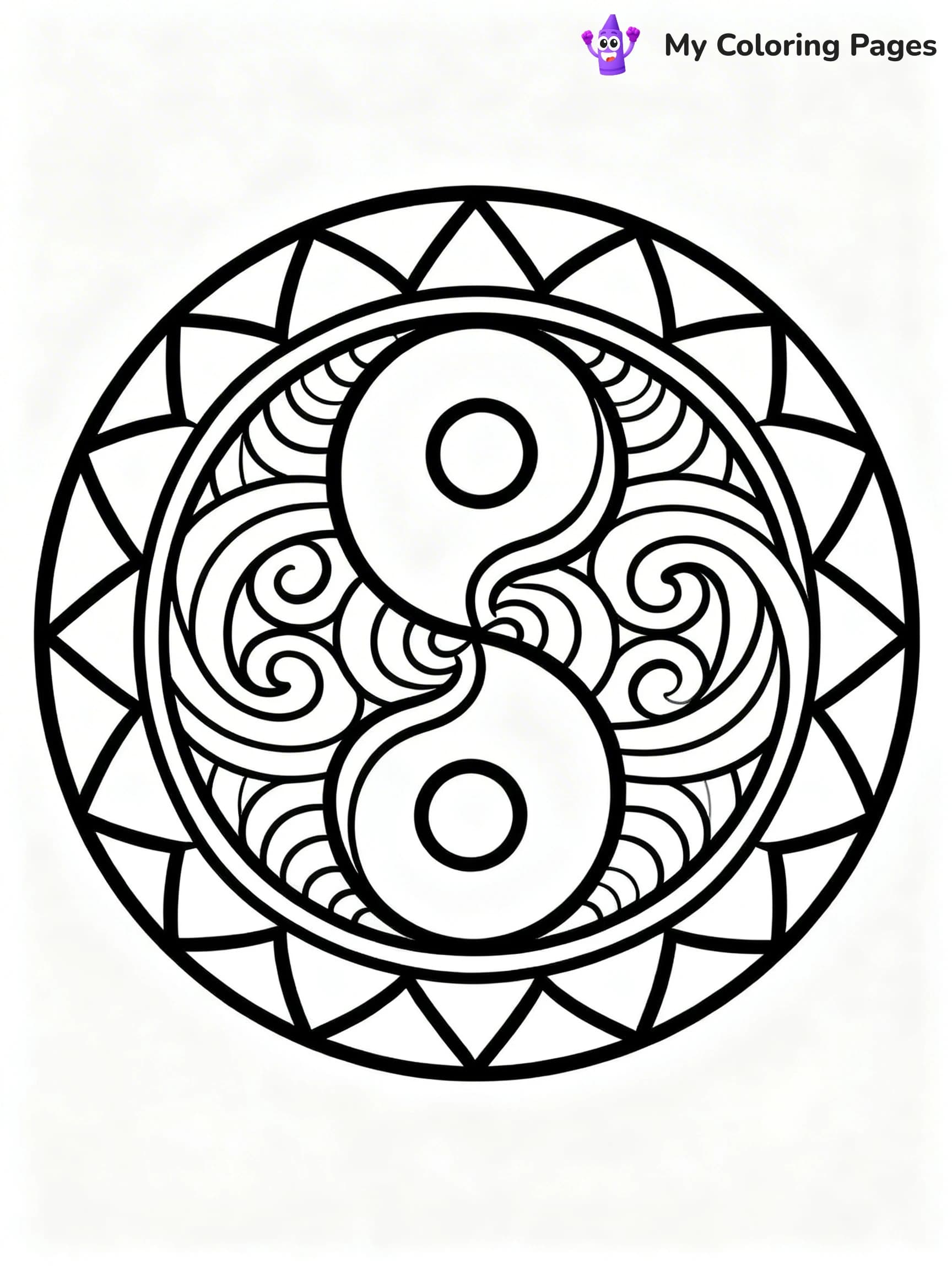 Yin Yang Coloring Pages - 17