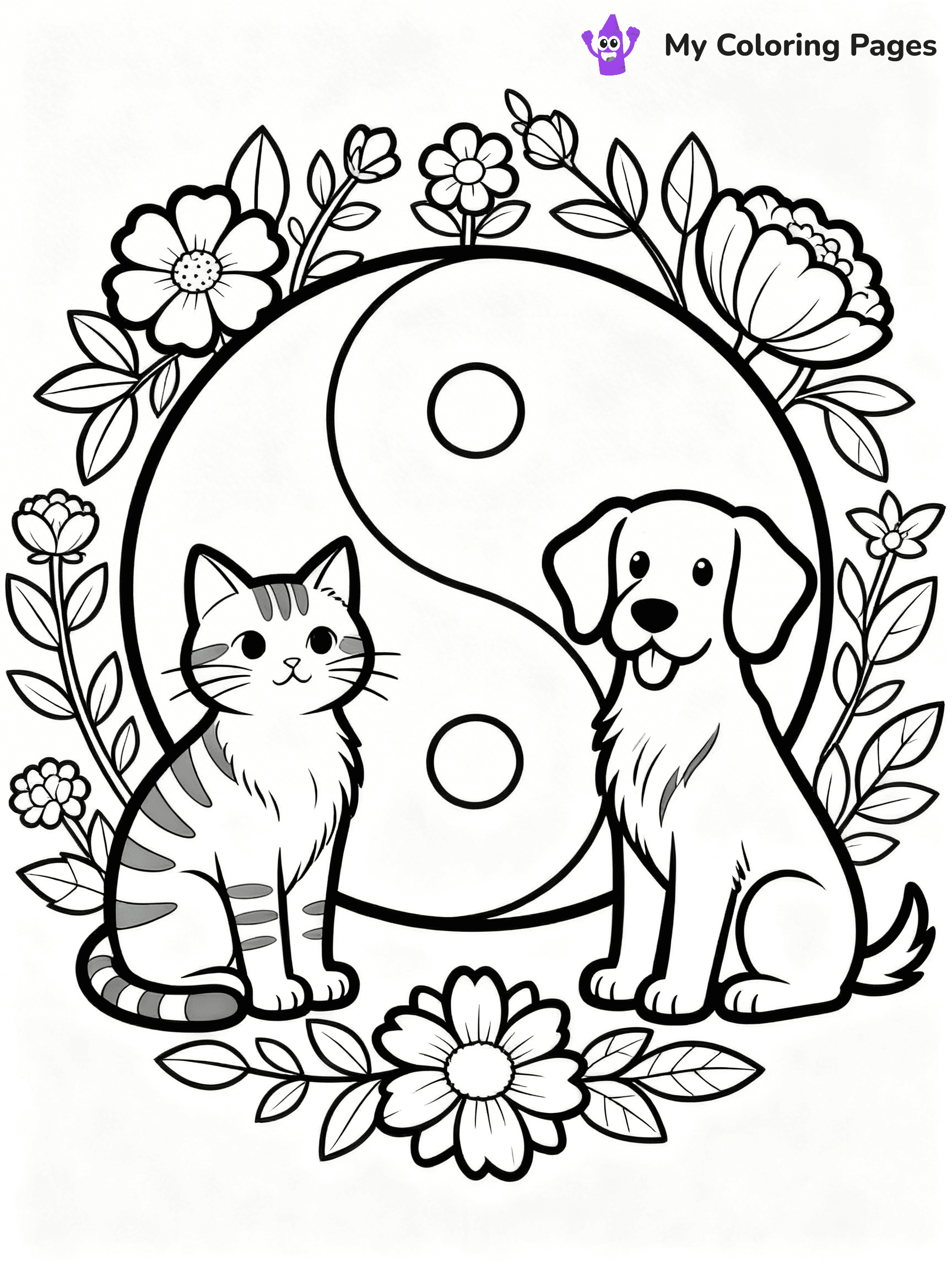 Yin Yang Coloring Pages - 2