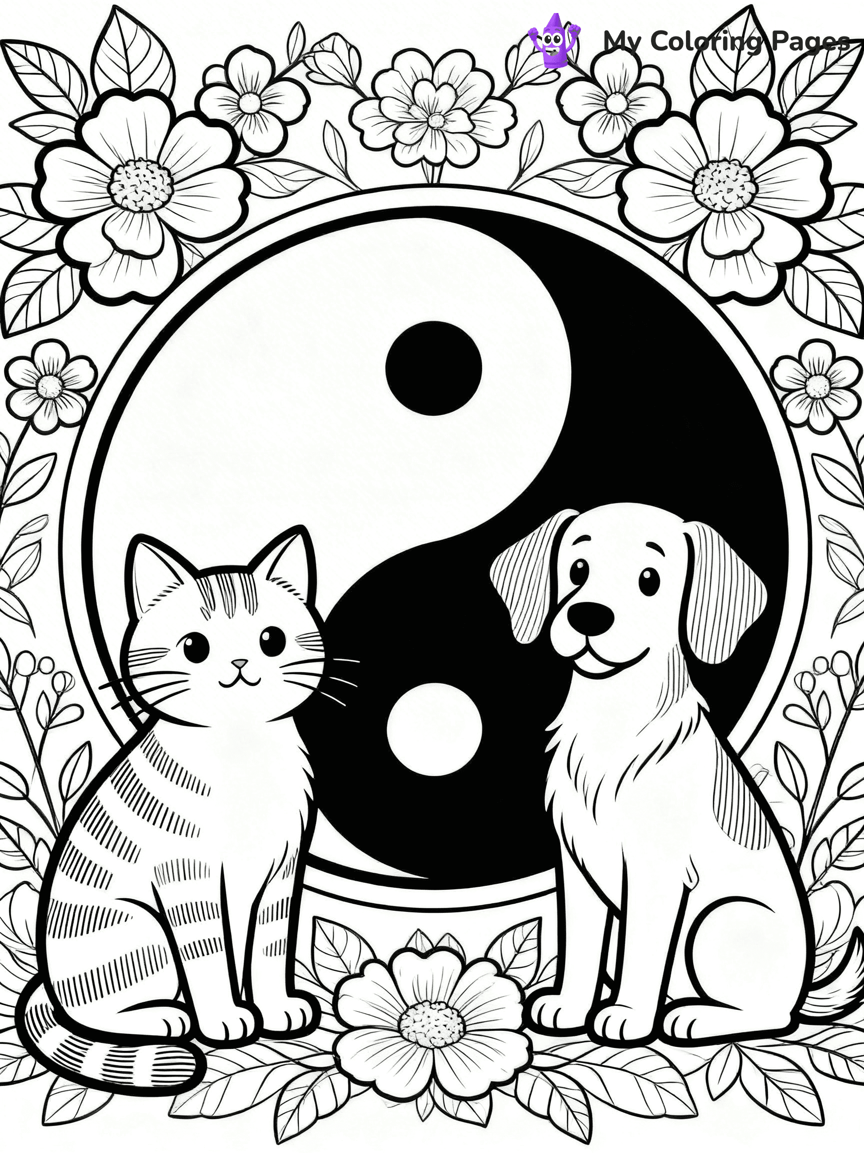 Yin Yang Coloring Pages - 1