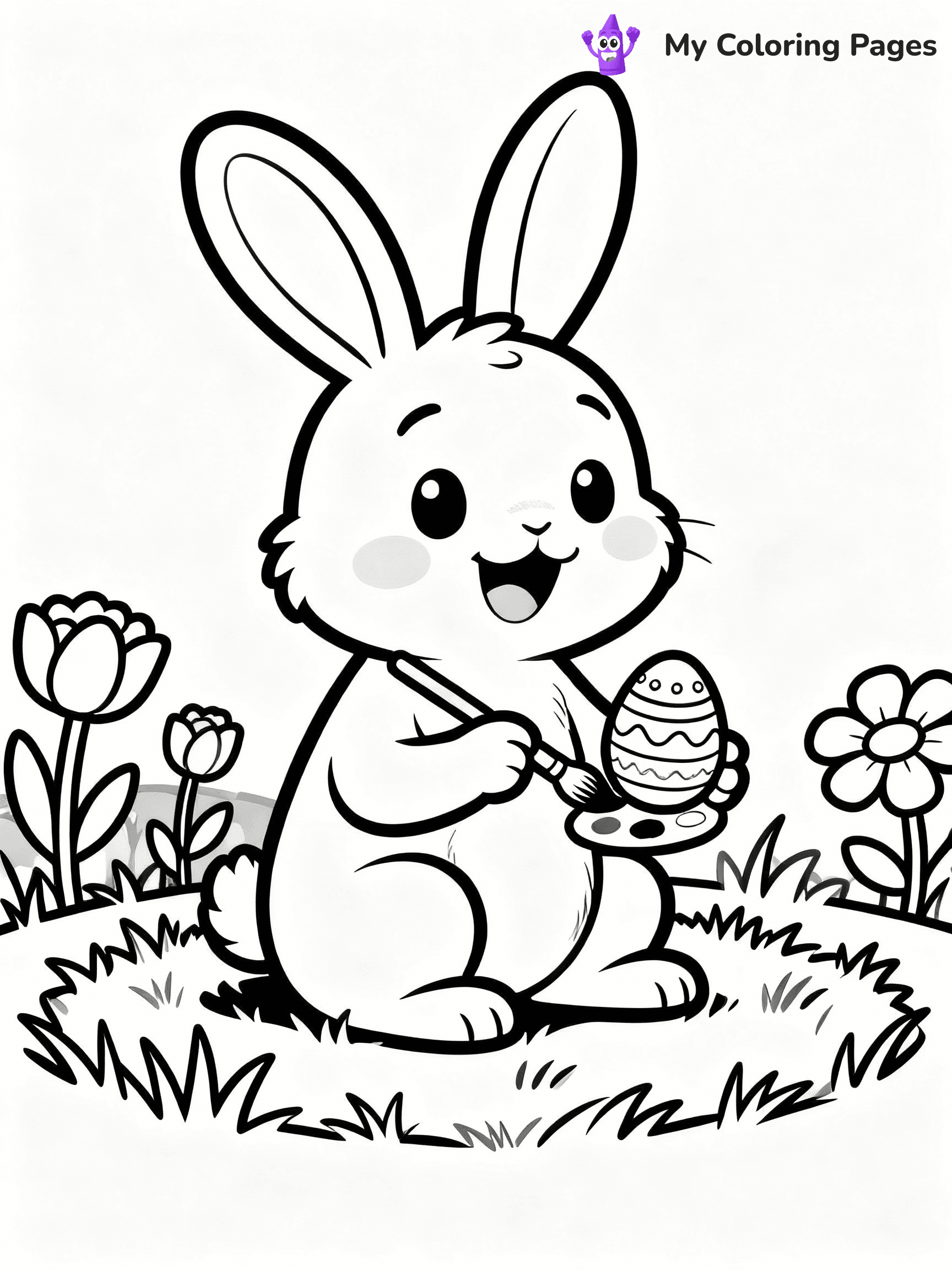 Easter Bunny Coloring Pages - 48