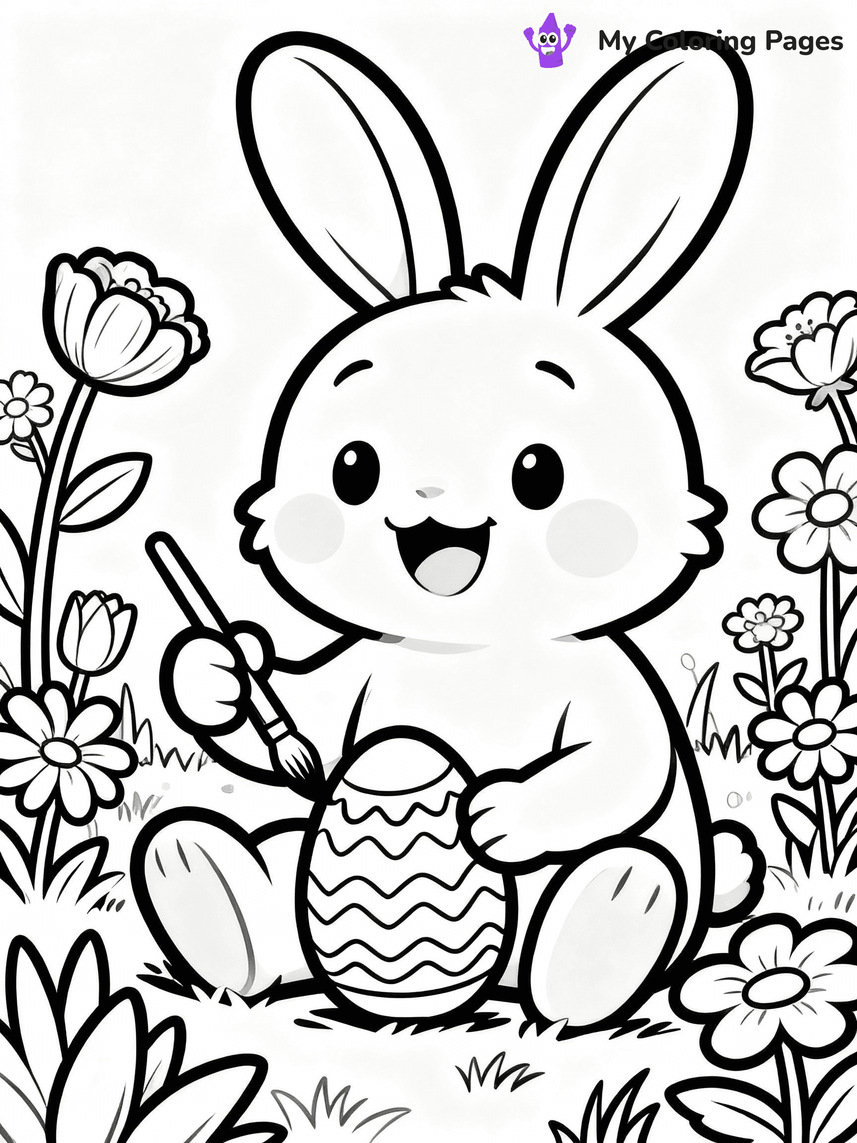 Easter Bunny Coloring Pages - 47