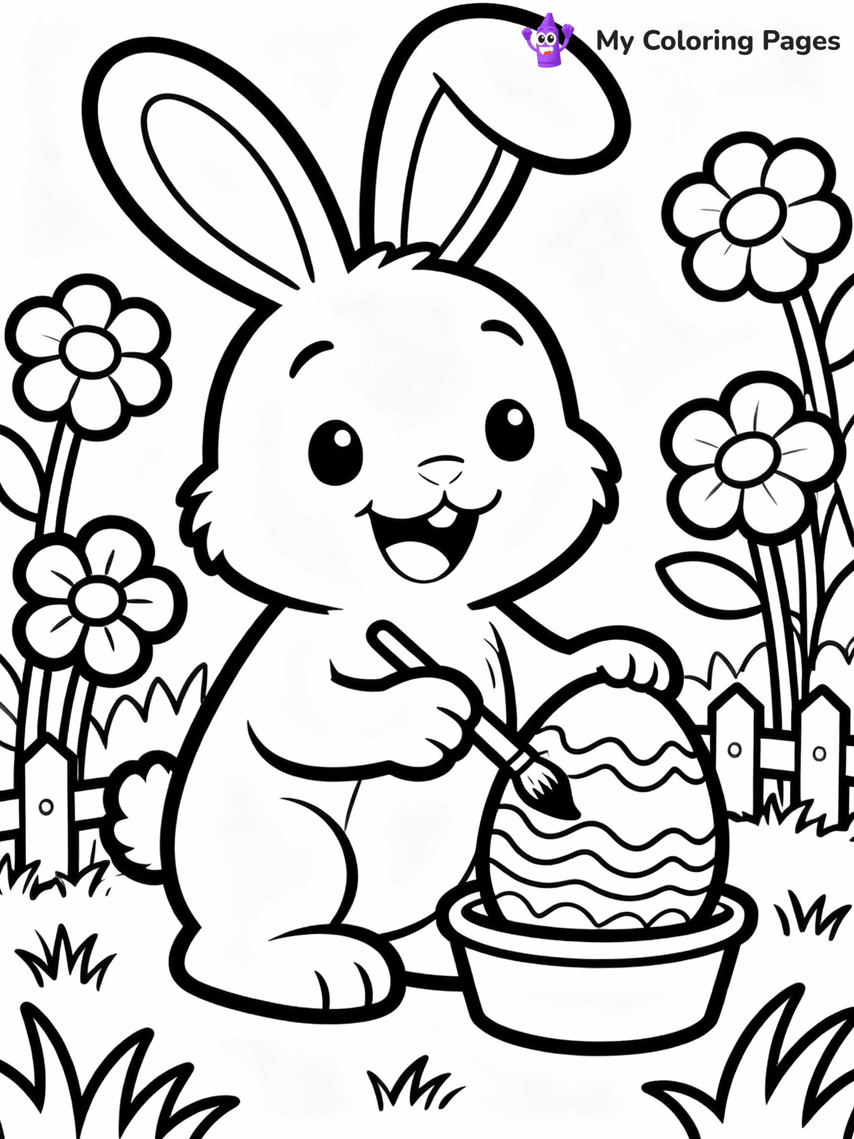 Easter Bunny Coloring Pages - 46