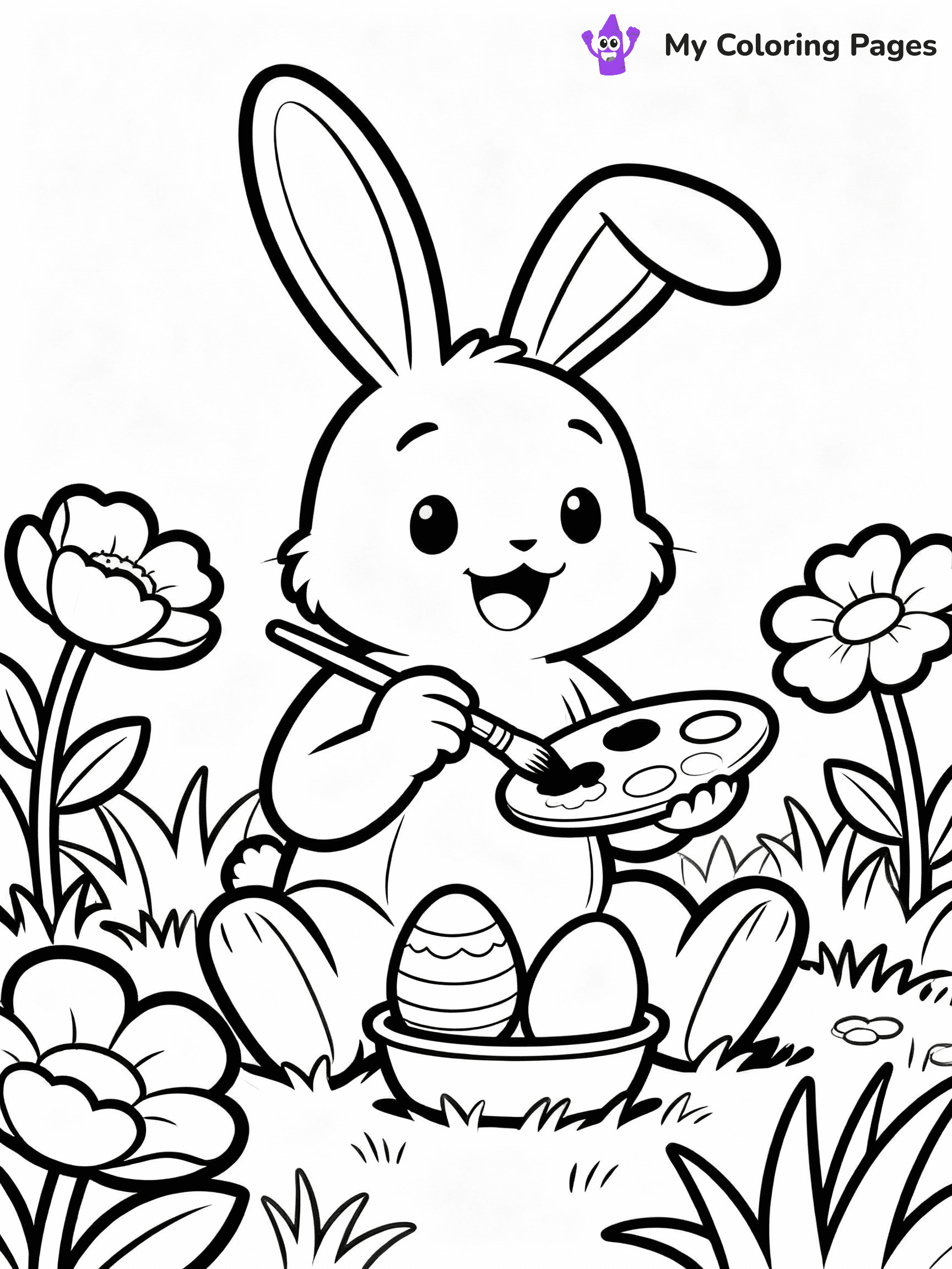 Easter Bunny Coloring Pages - 45