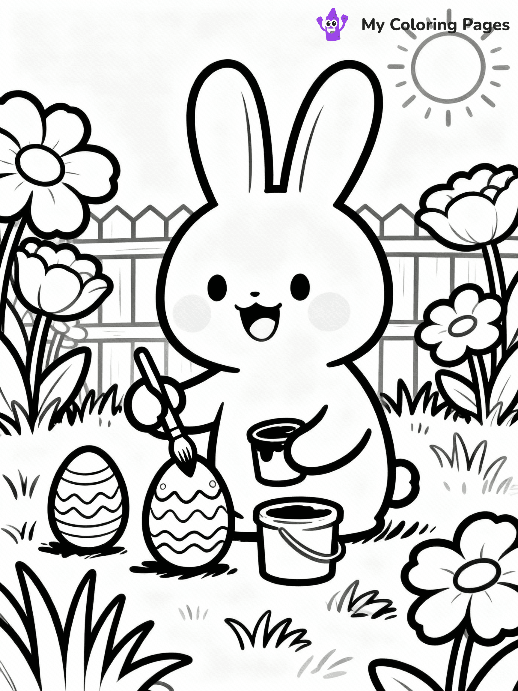 Easter Bunny Coloring Pages - 44