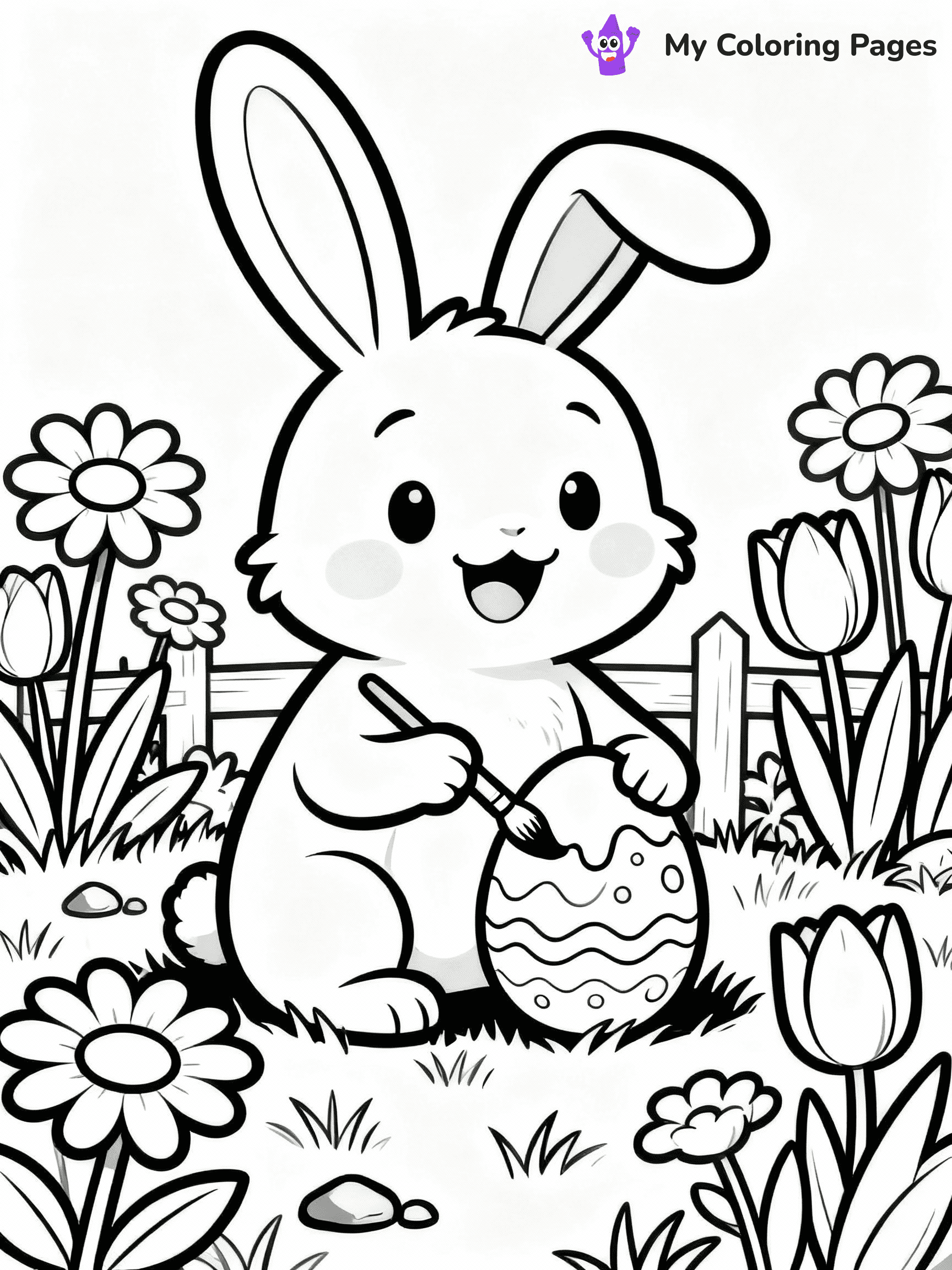 Easter Bunny Coloring Pages - 43