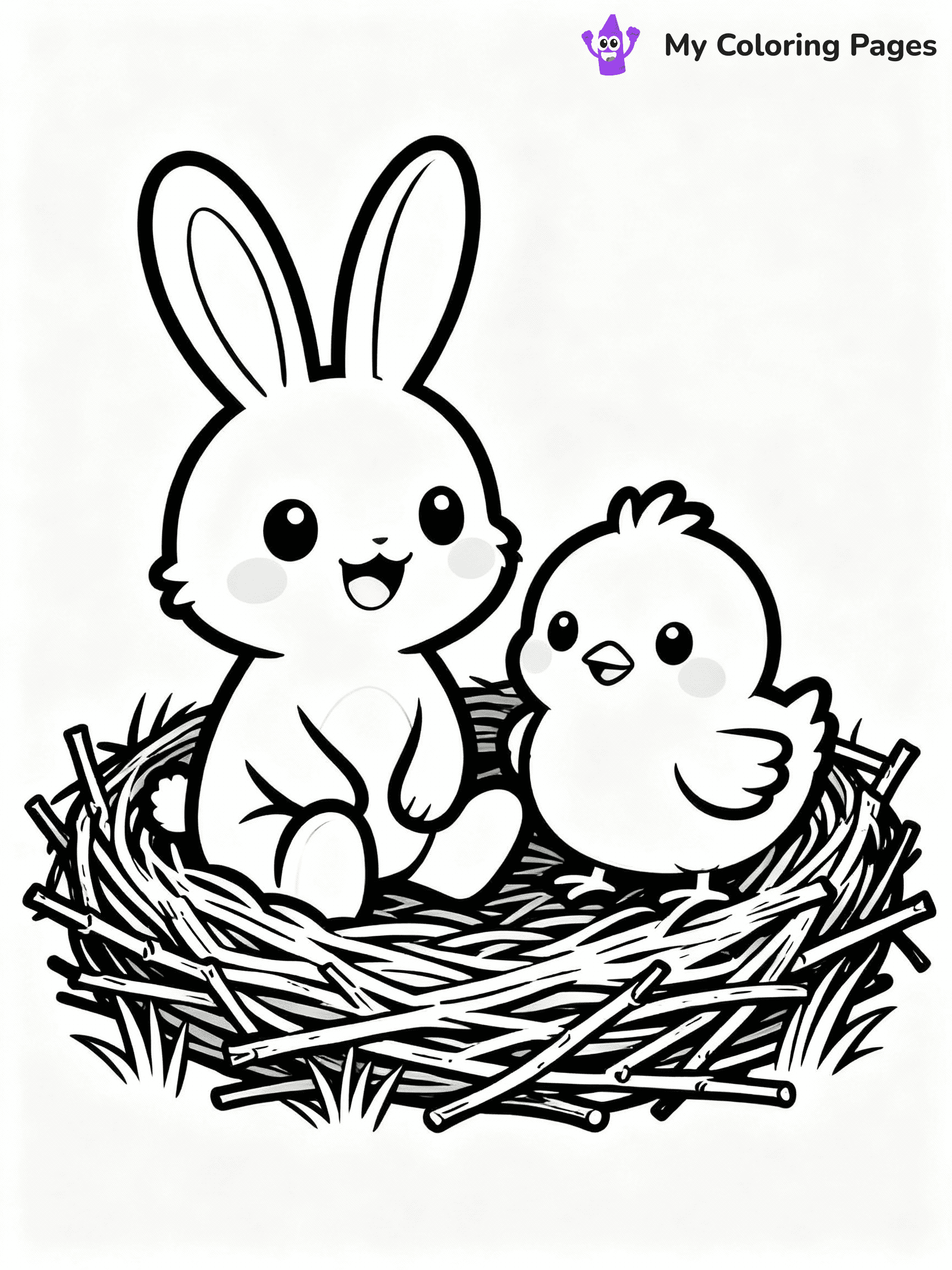 Easter Bunny Coloring Pages - 34