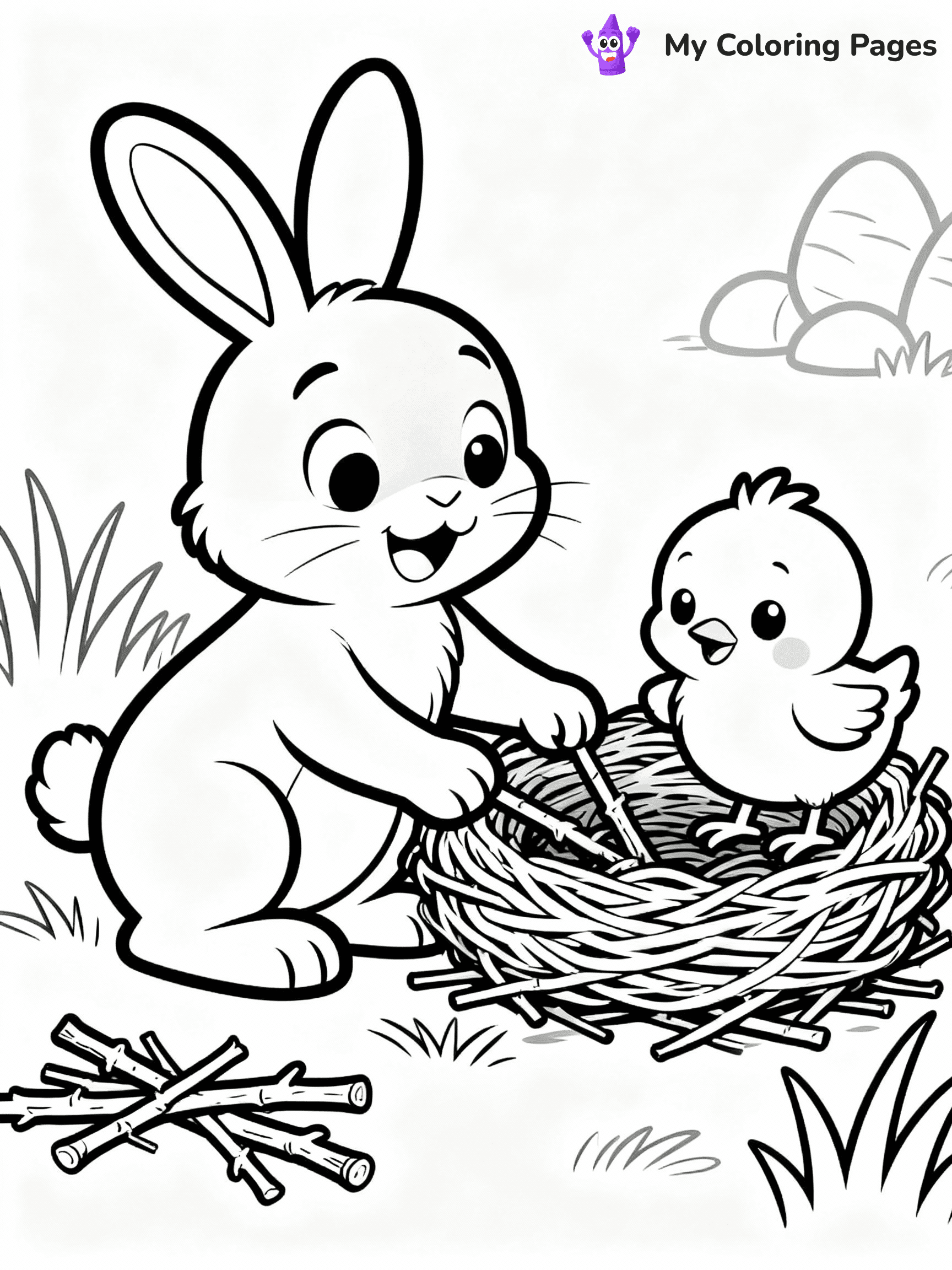 Easter Bunny Coloring Pages - 26