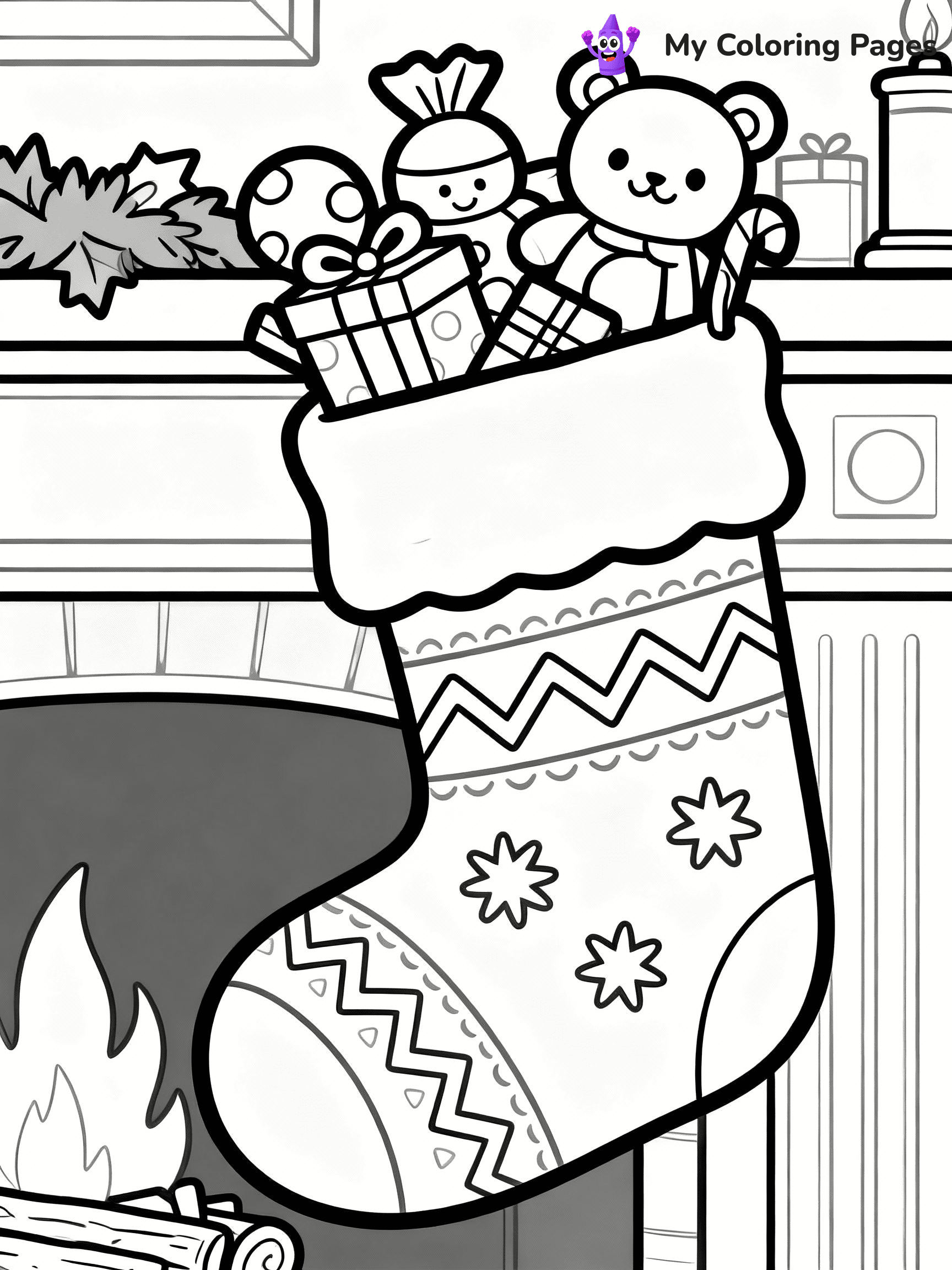 Stocking Coloring Pages - 12