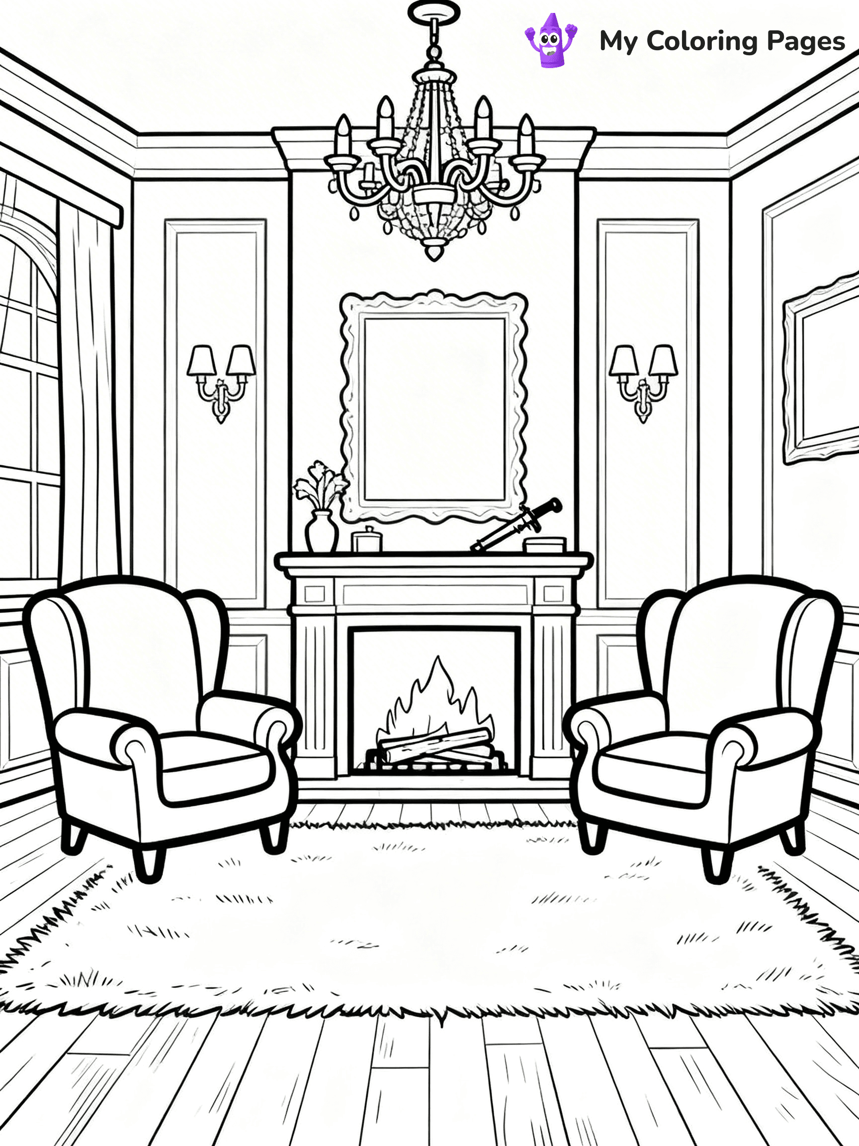 Mansion Coloring Pages - 109
